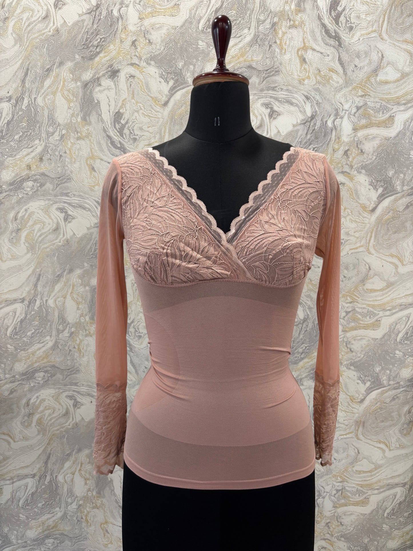 Salmon lacy top