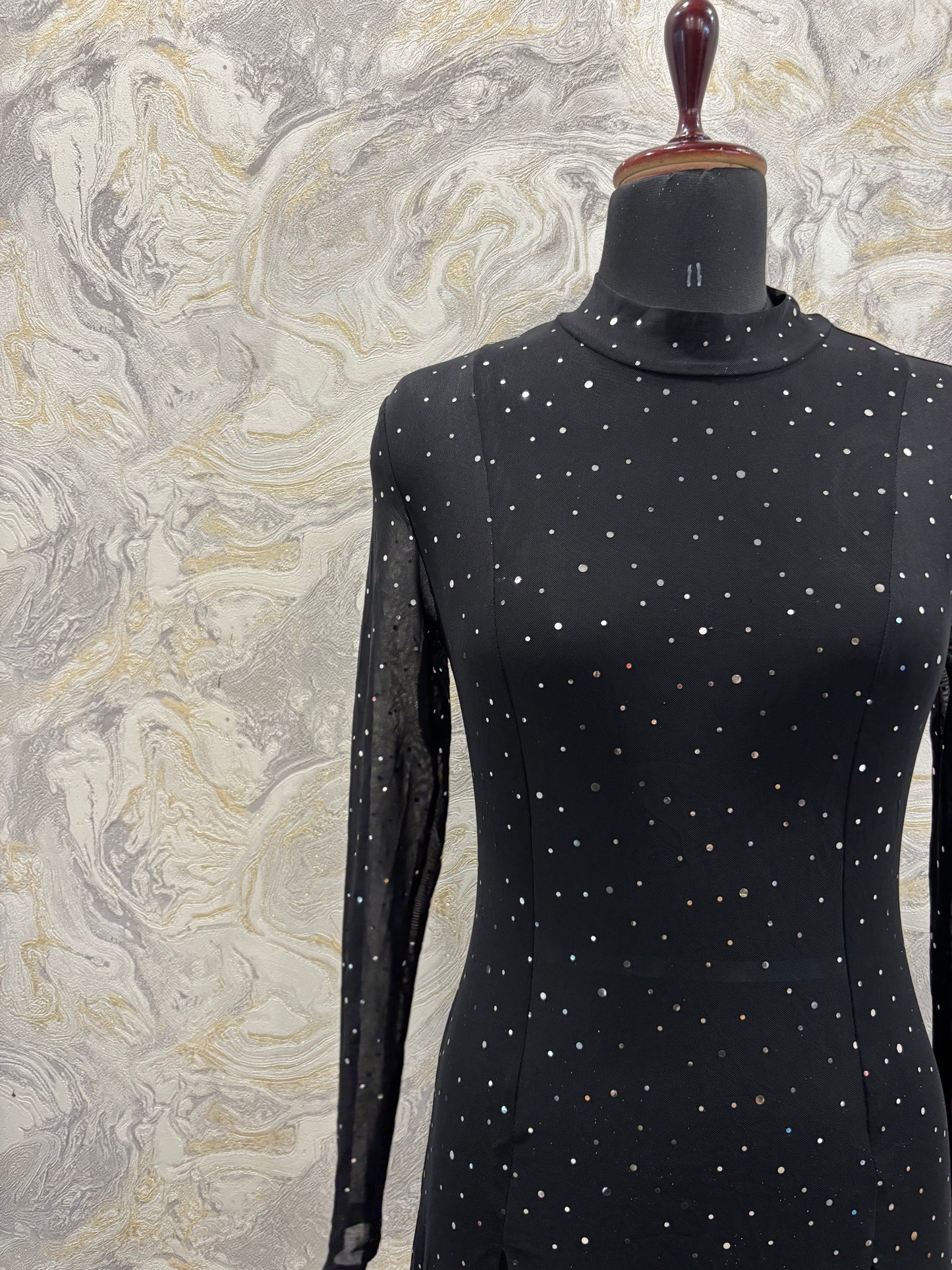 Mesh sequins dress