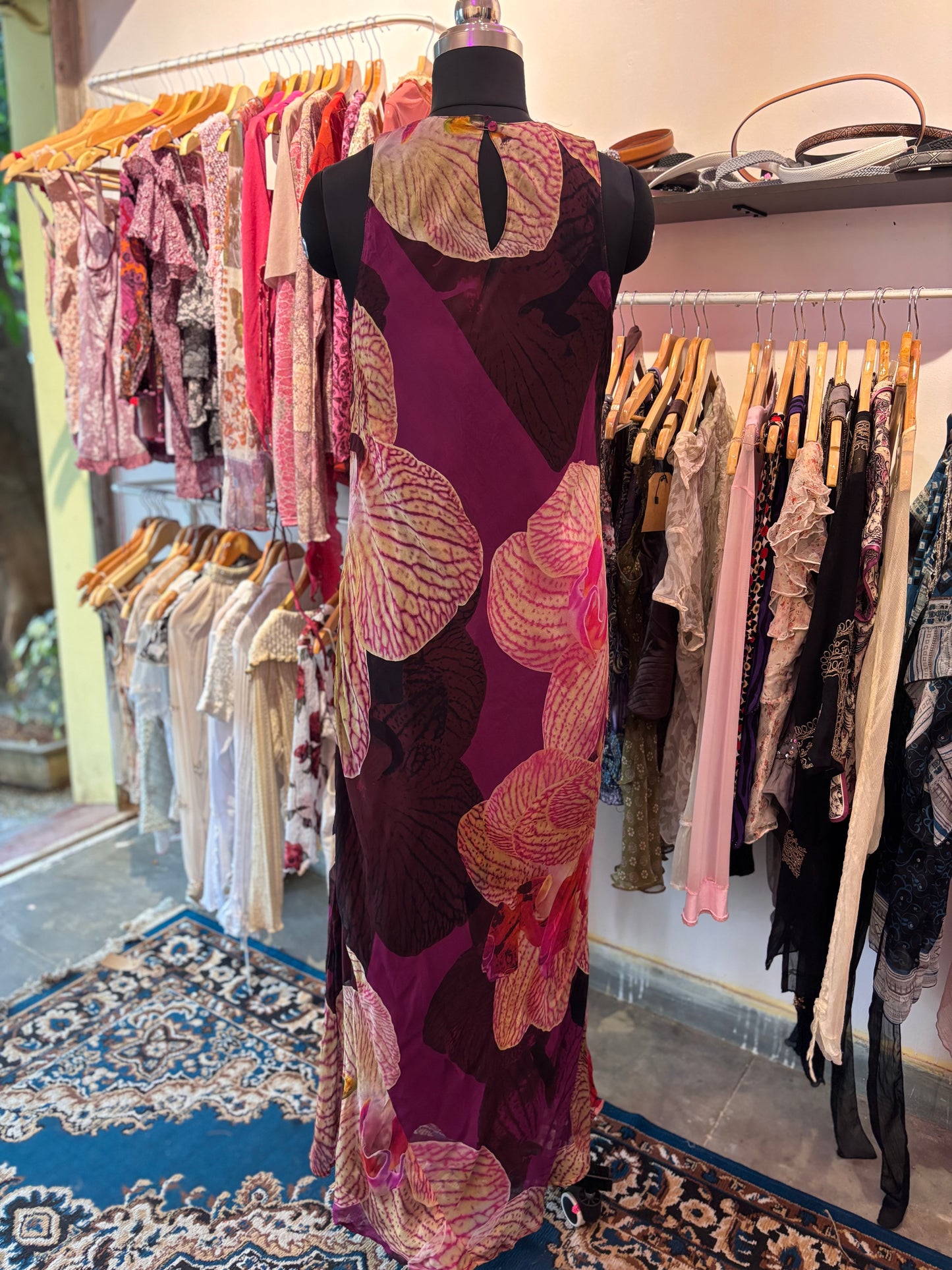 Floral bead work dress