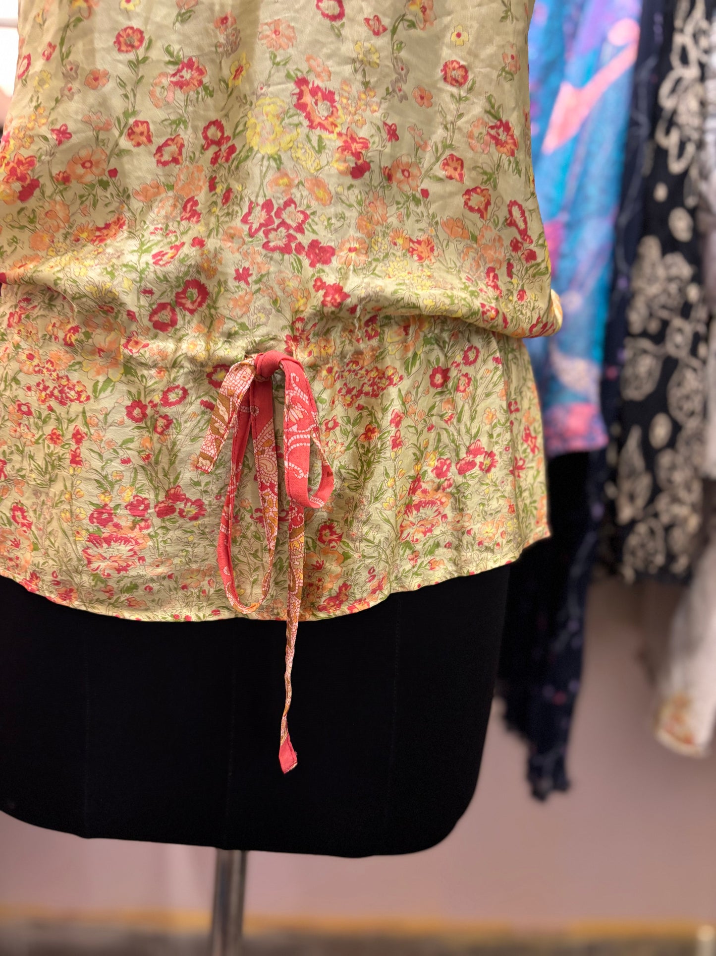 Silk floral halter neck