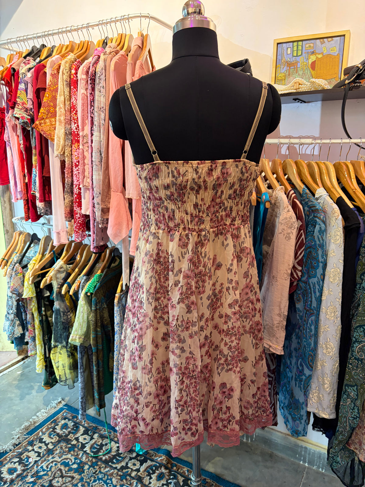 Pink cottage core dress