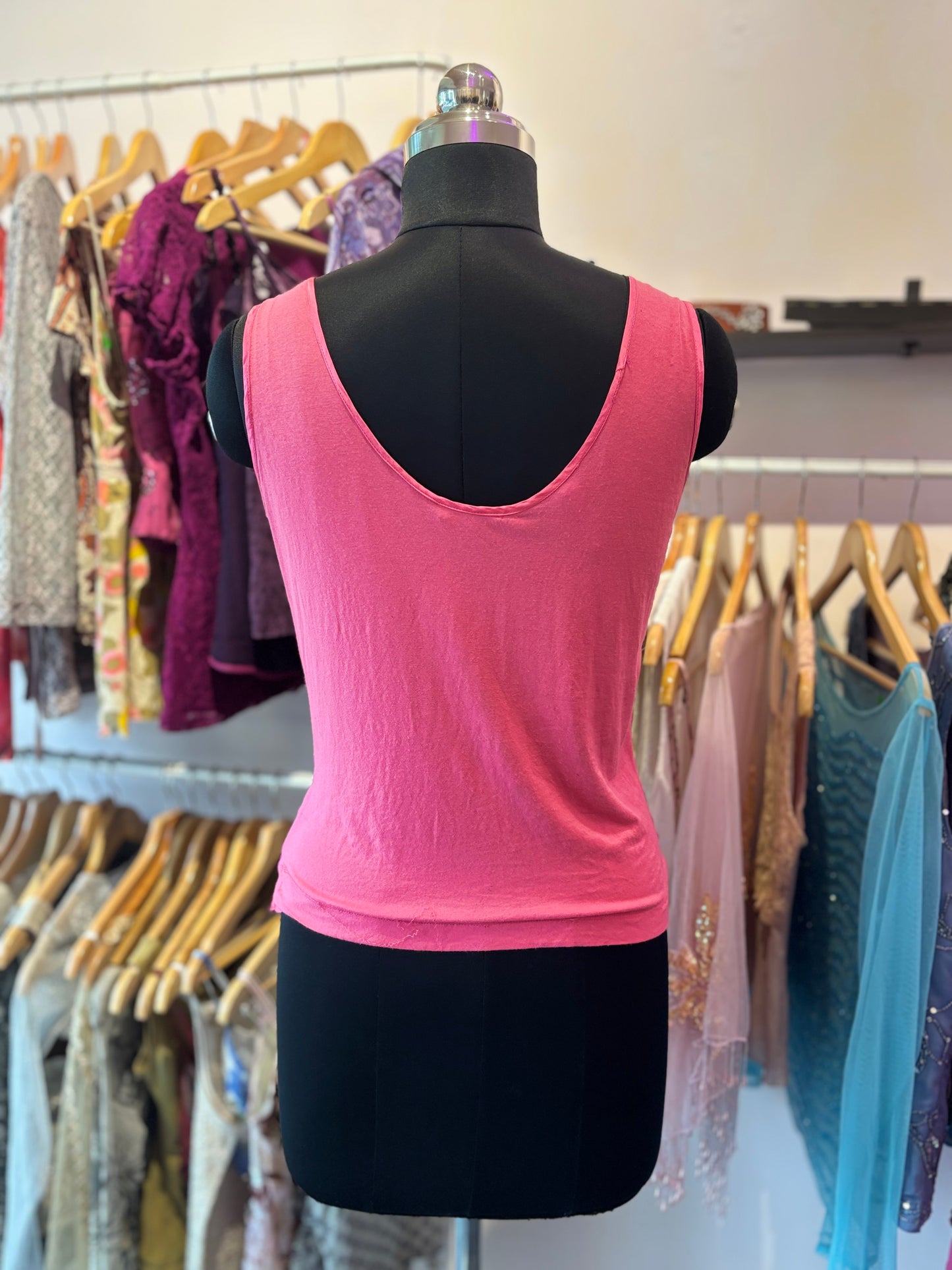 Pink indie beaded top