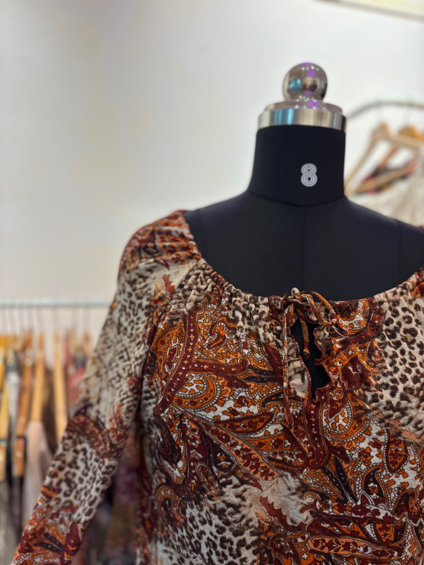 Paisley leopard top