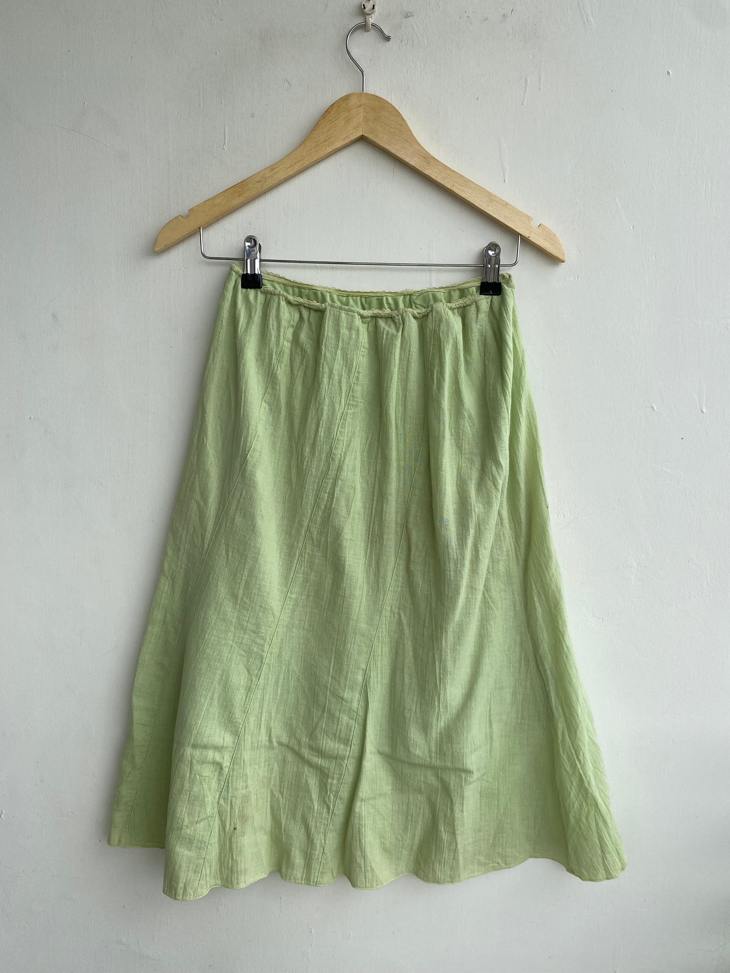 Lime hand embroidered skirt