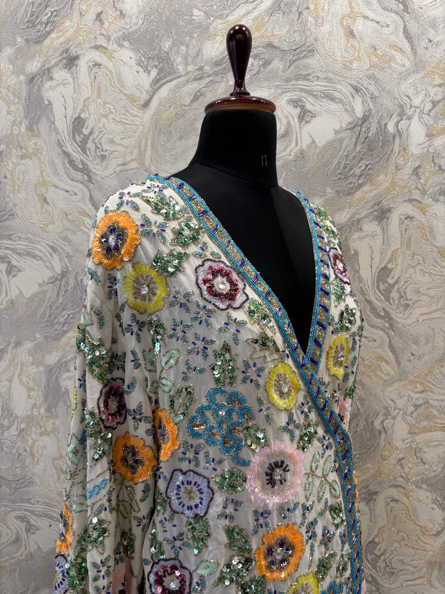 Overlapping intricate sequins dress
