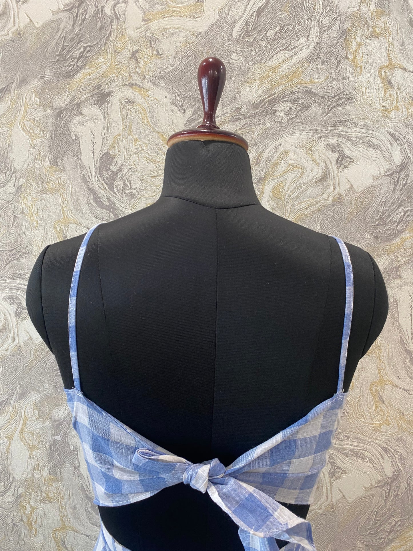 70’s checkered dress with back knot