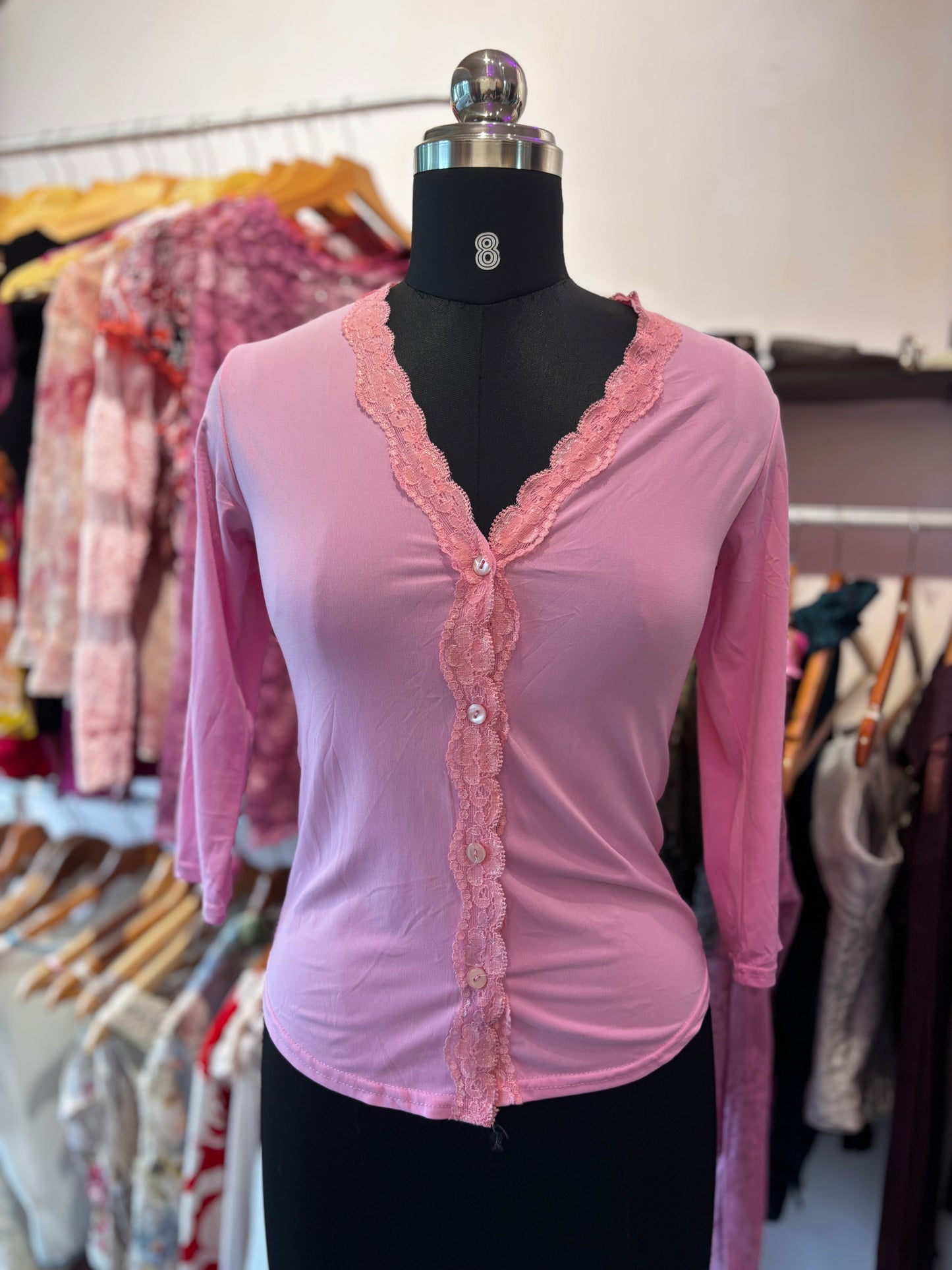 Pink lace shrug