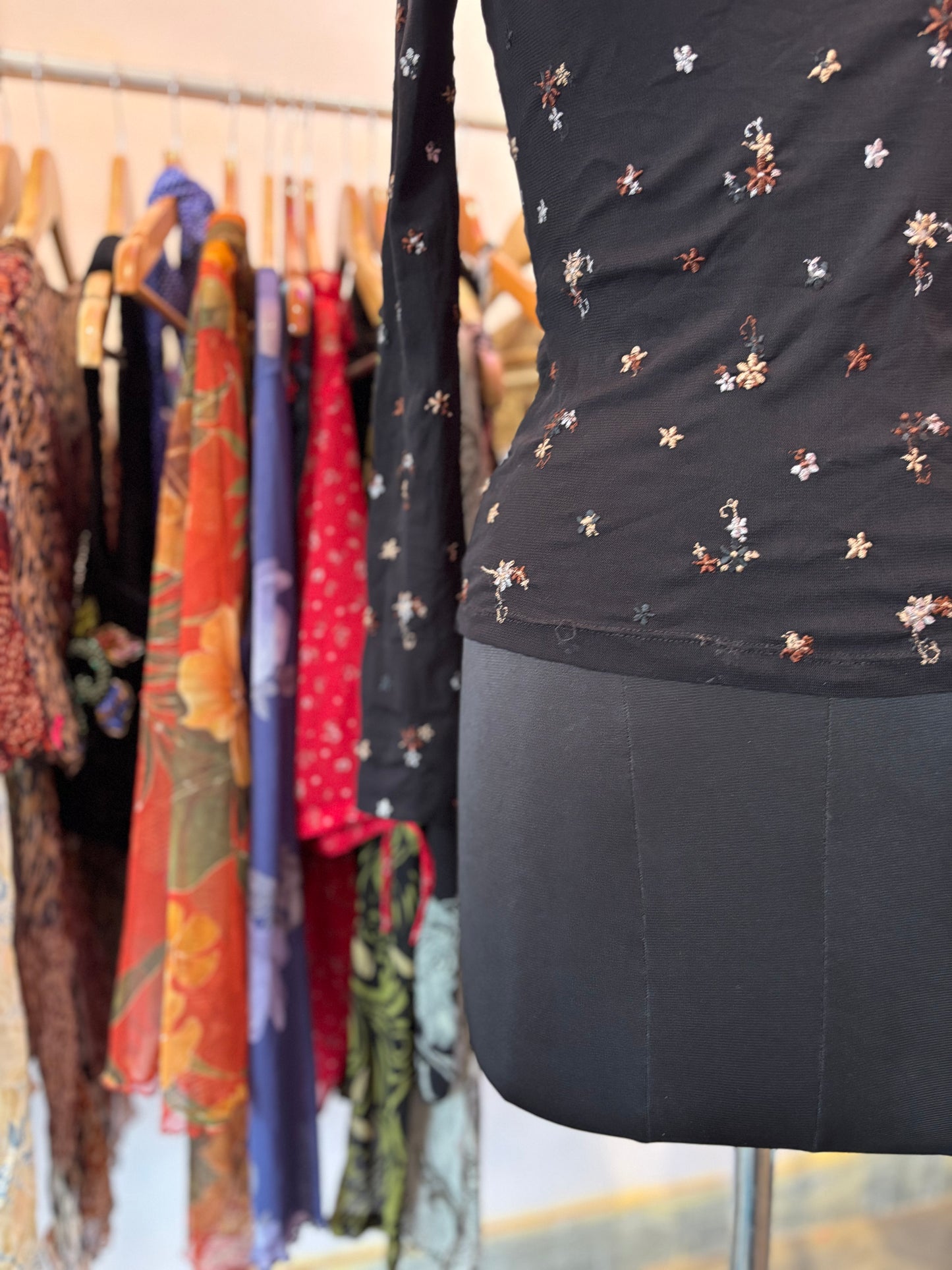 Vintage embroidered floral top