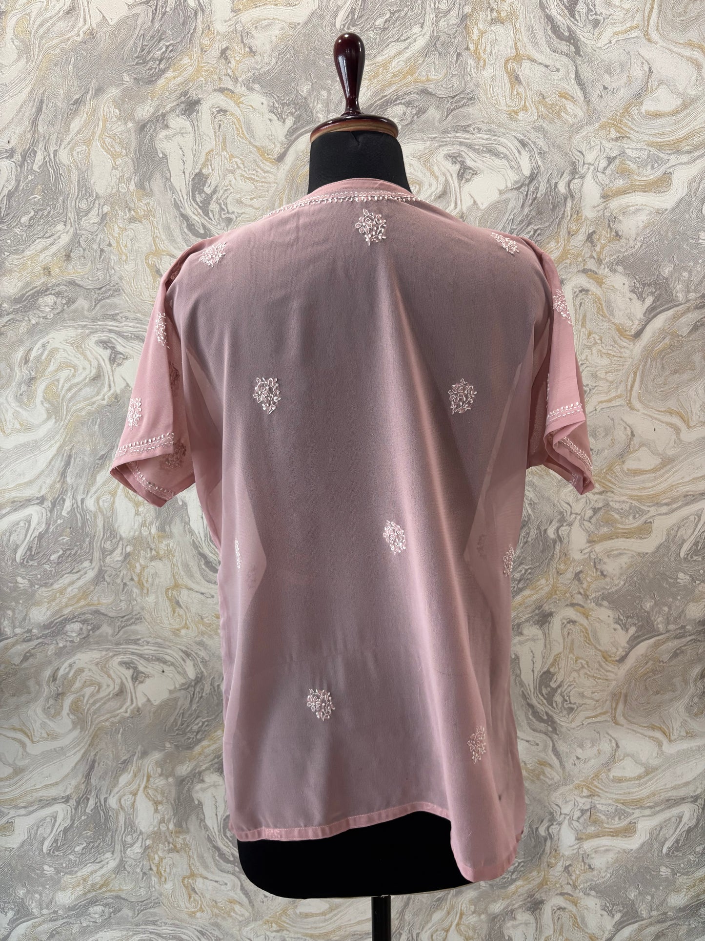 Salmon chikankari kurta