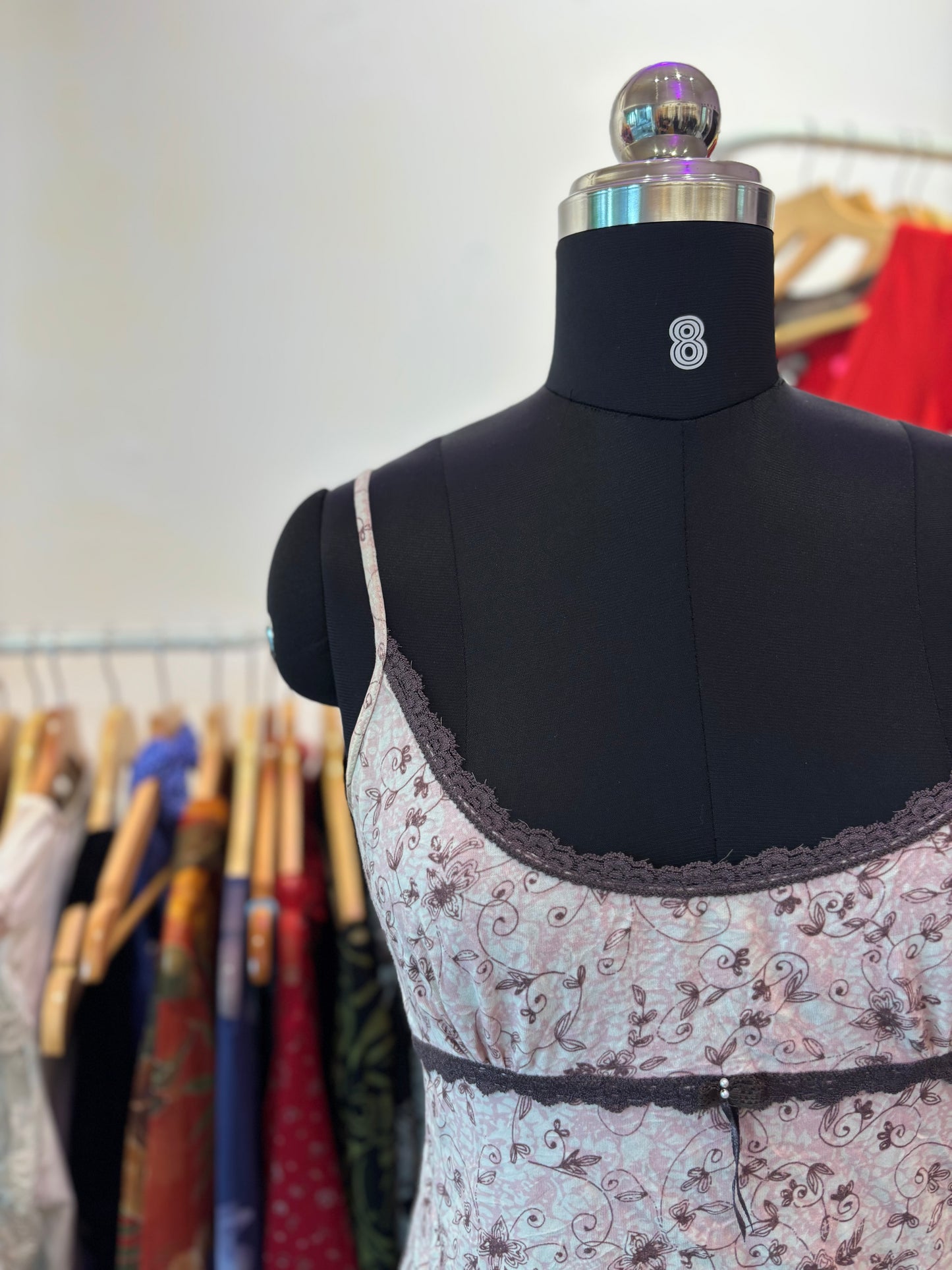 Floral cami with lacy details