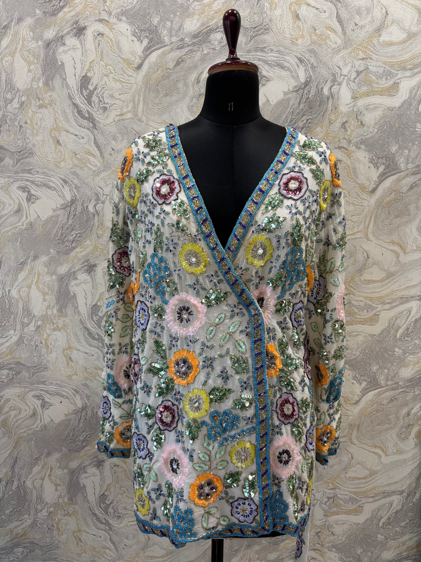Overlapping intricate sequins dress