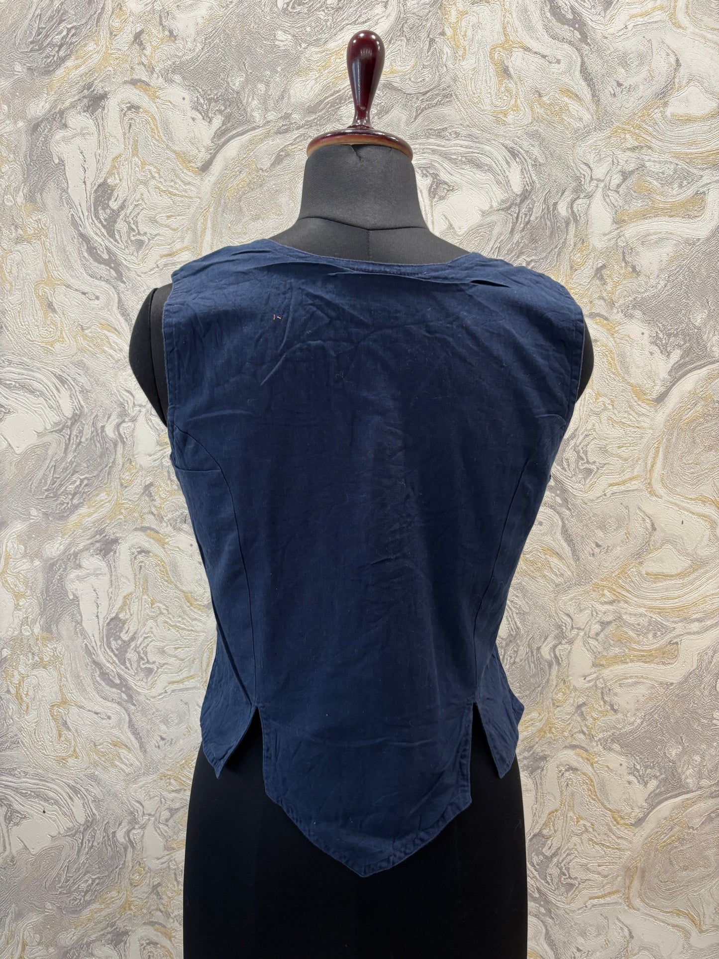 Deep blue embroidered top
