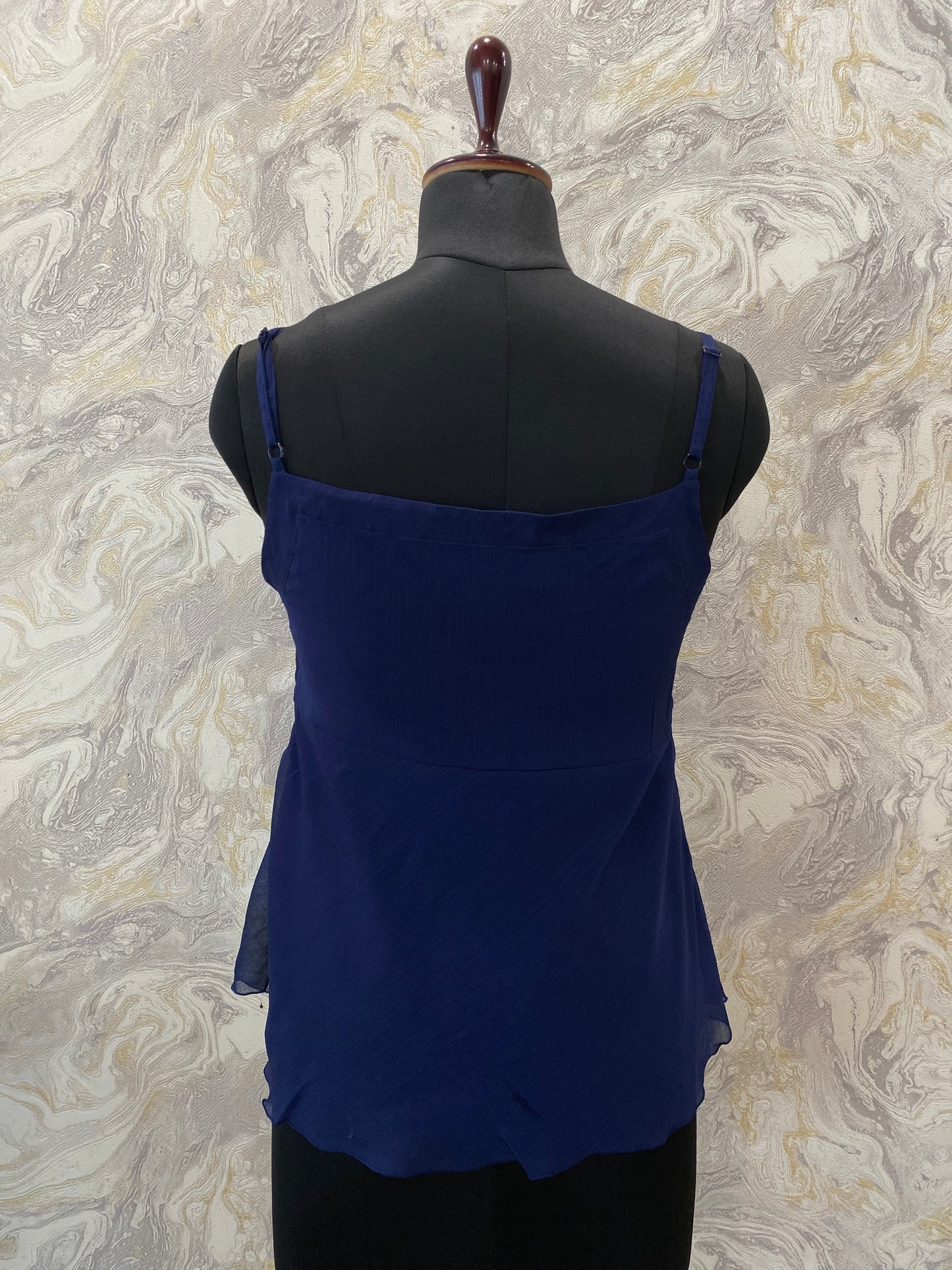 Deep blue sequins top