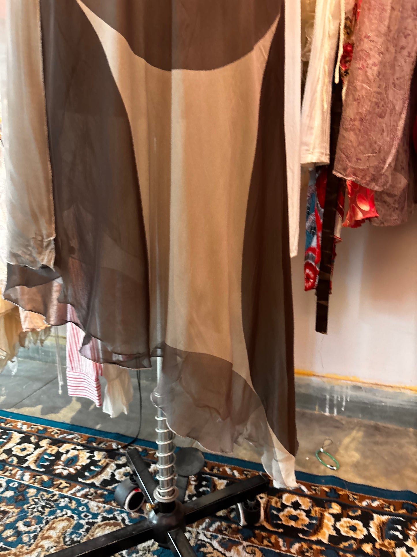 Shades of brown 100 percent silk dress