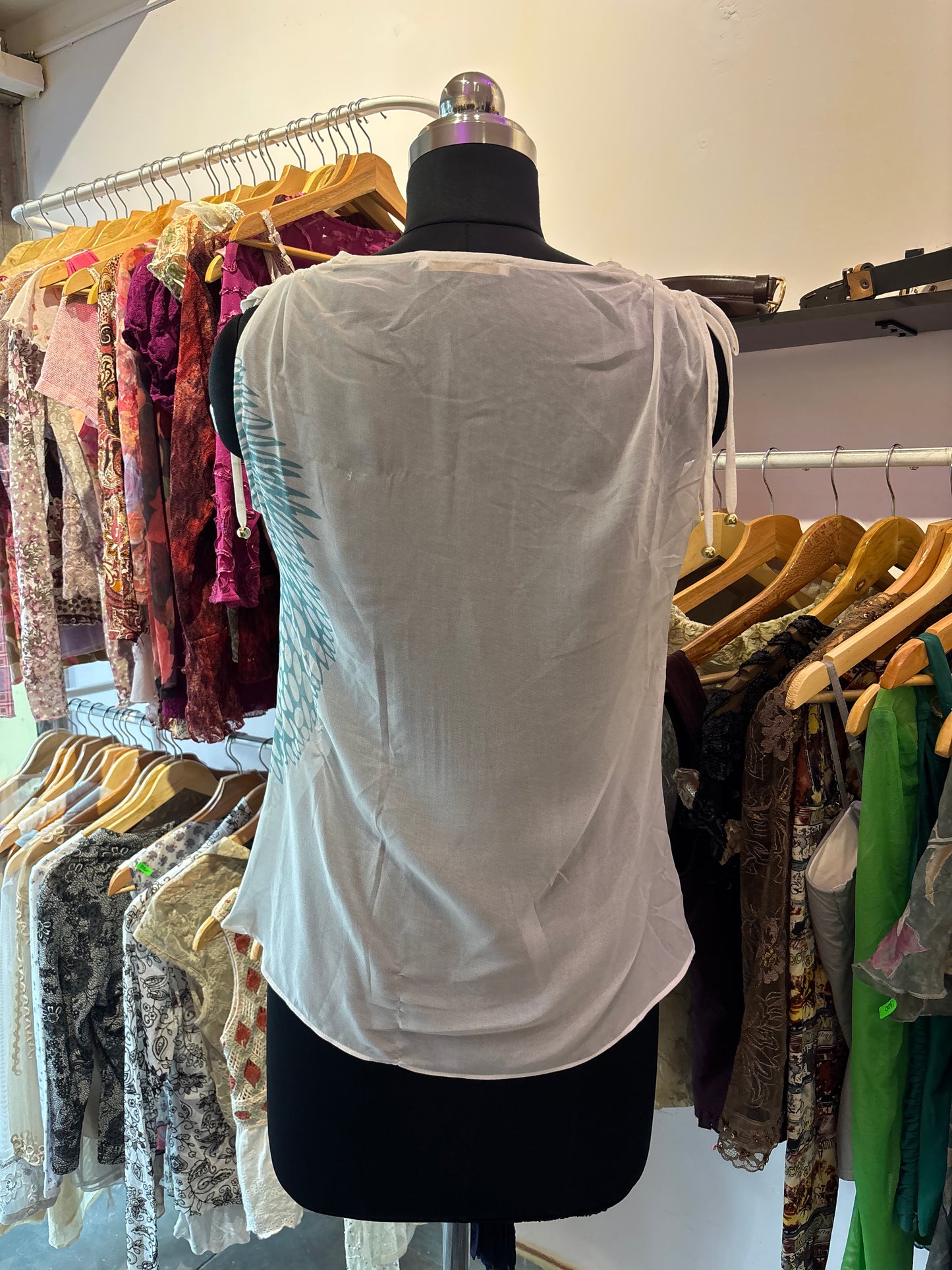 Cowl neck chiffon top