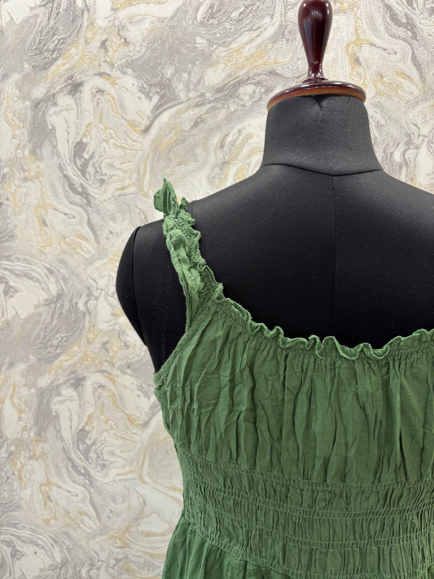 Green milkmaid dress