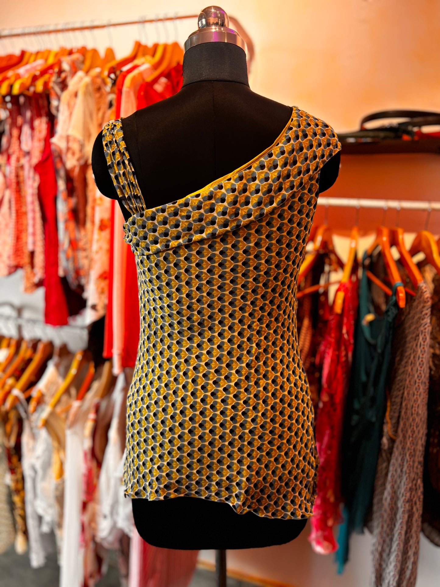 Indie print 100 percent silk top