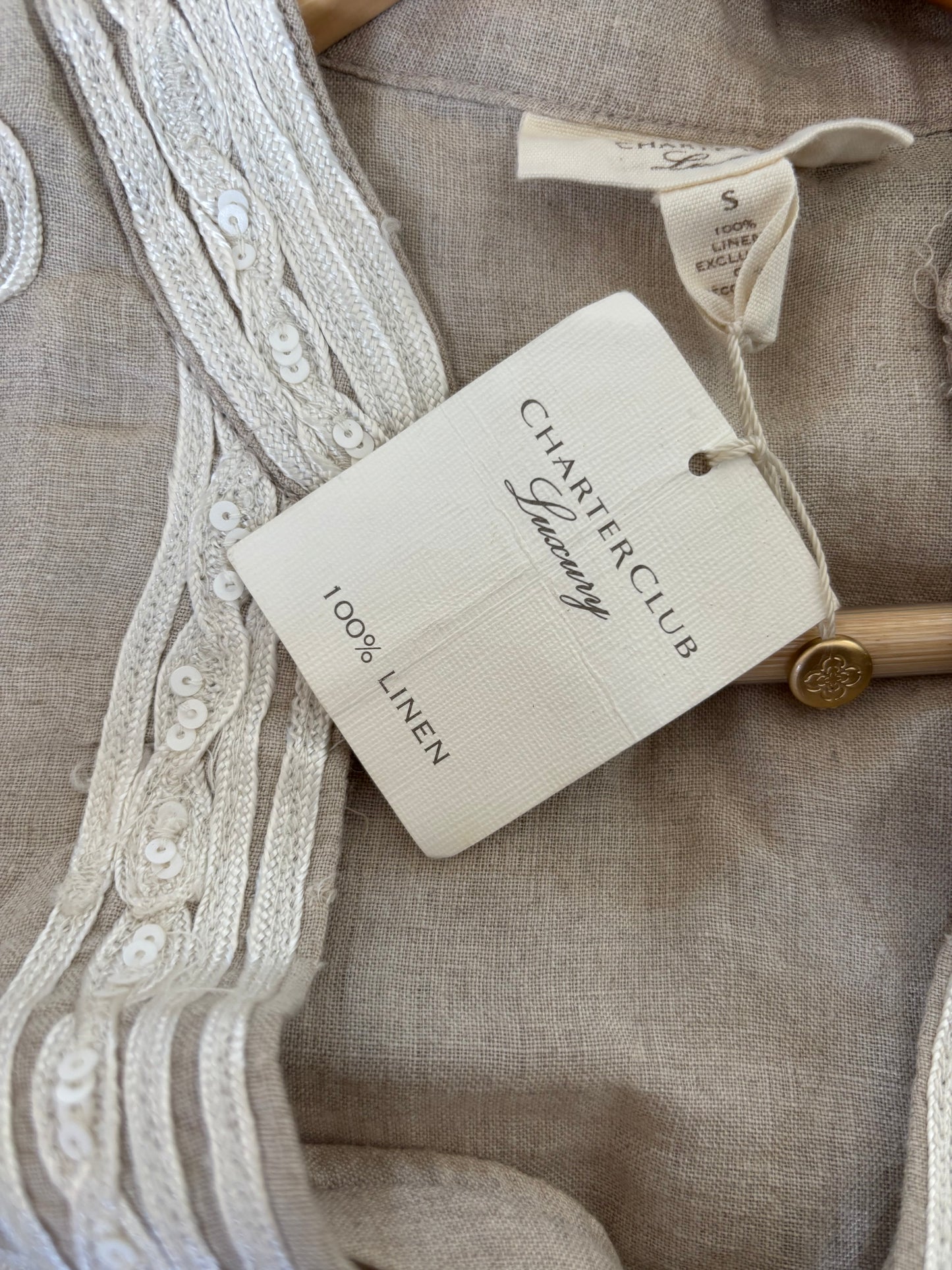 Charter club luxury 100 percent linen top