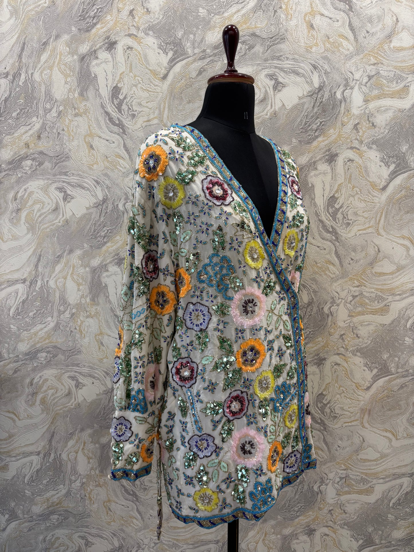 Overlapping intricate sequins dress