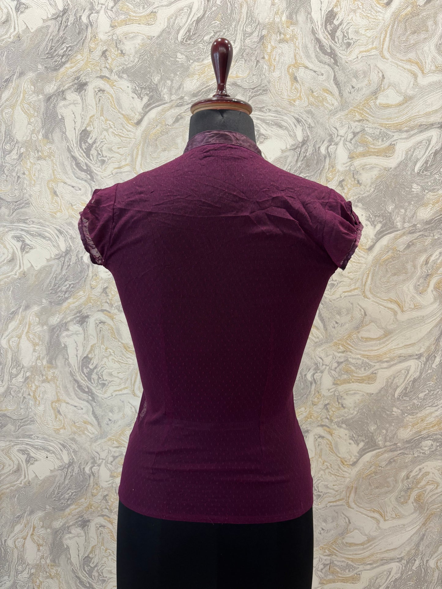 Purple lacy top with pleat details