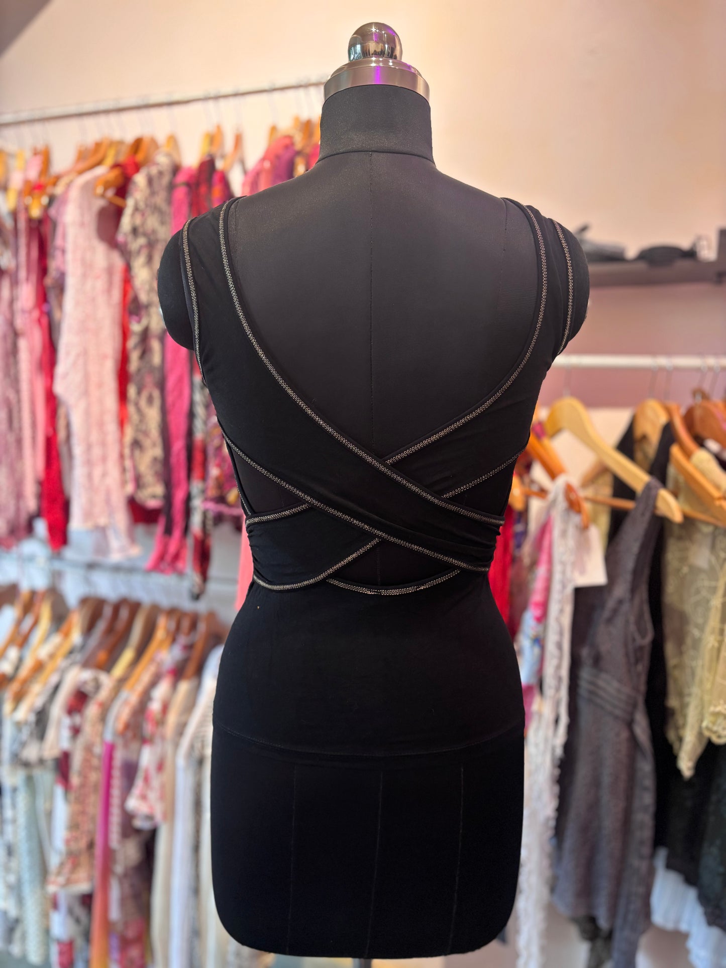 Whimsical criss cross back top