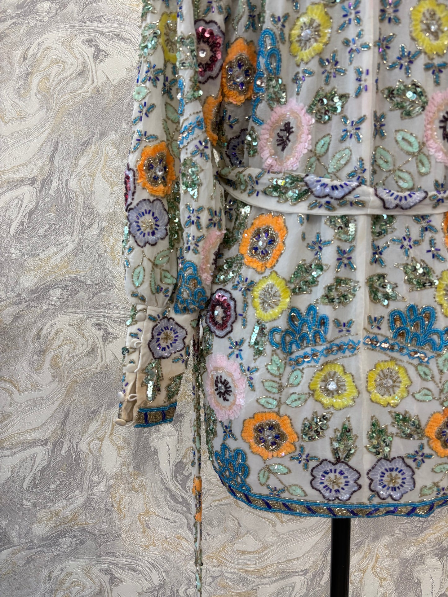 Overlapping intricate sequins dress
