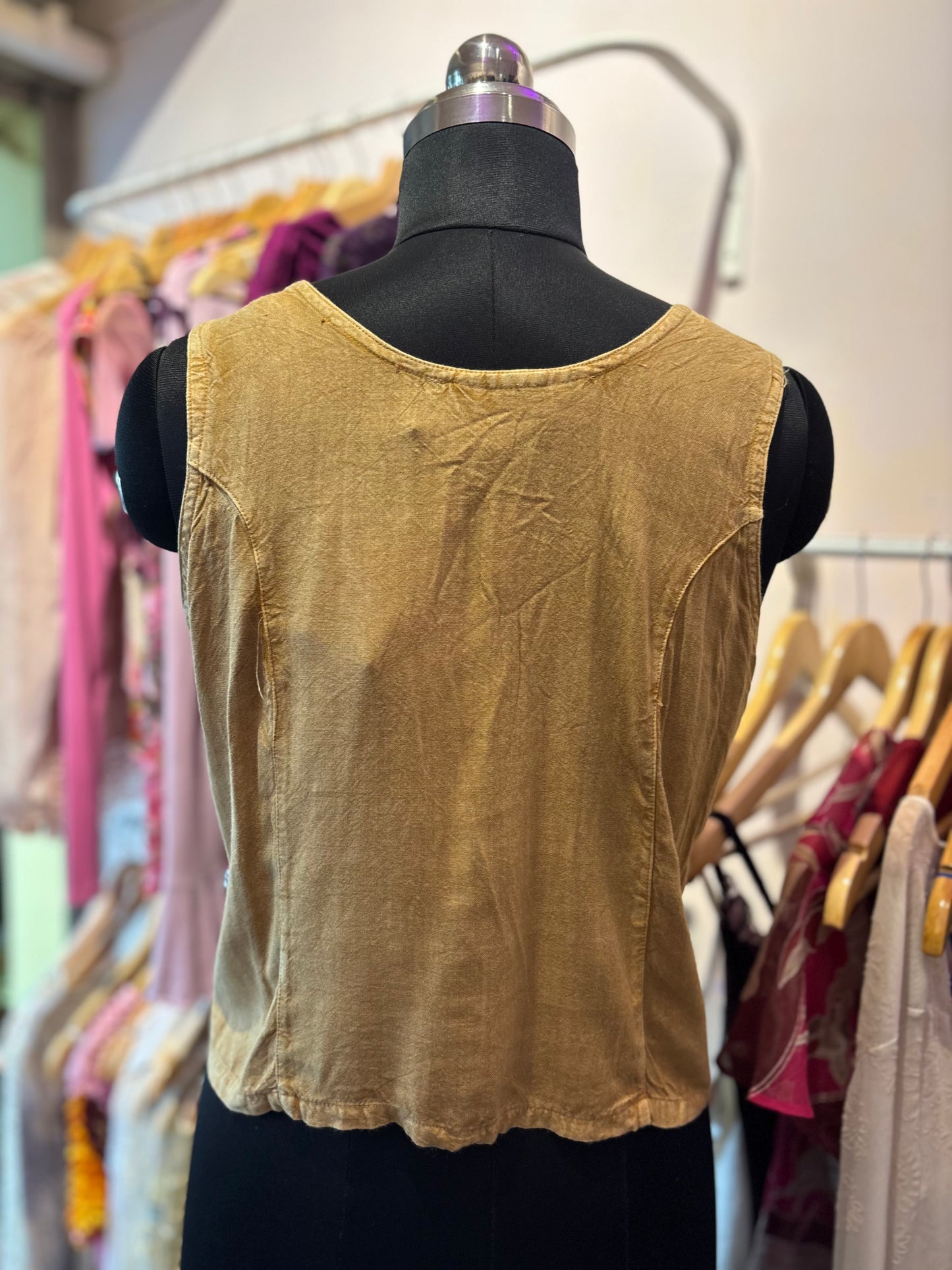 Brown embroidered top