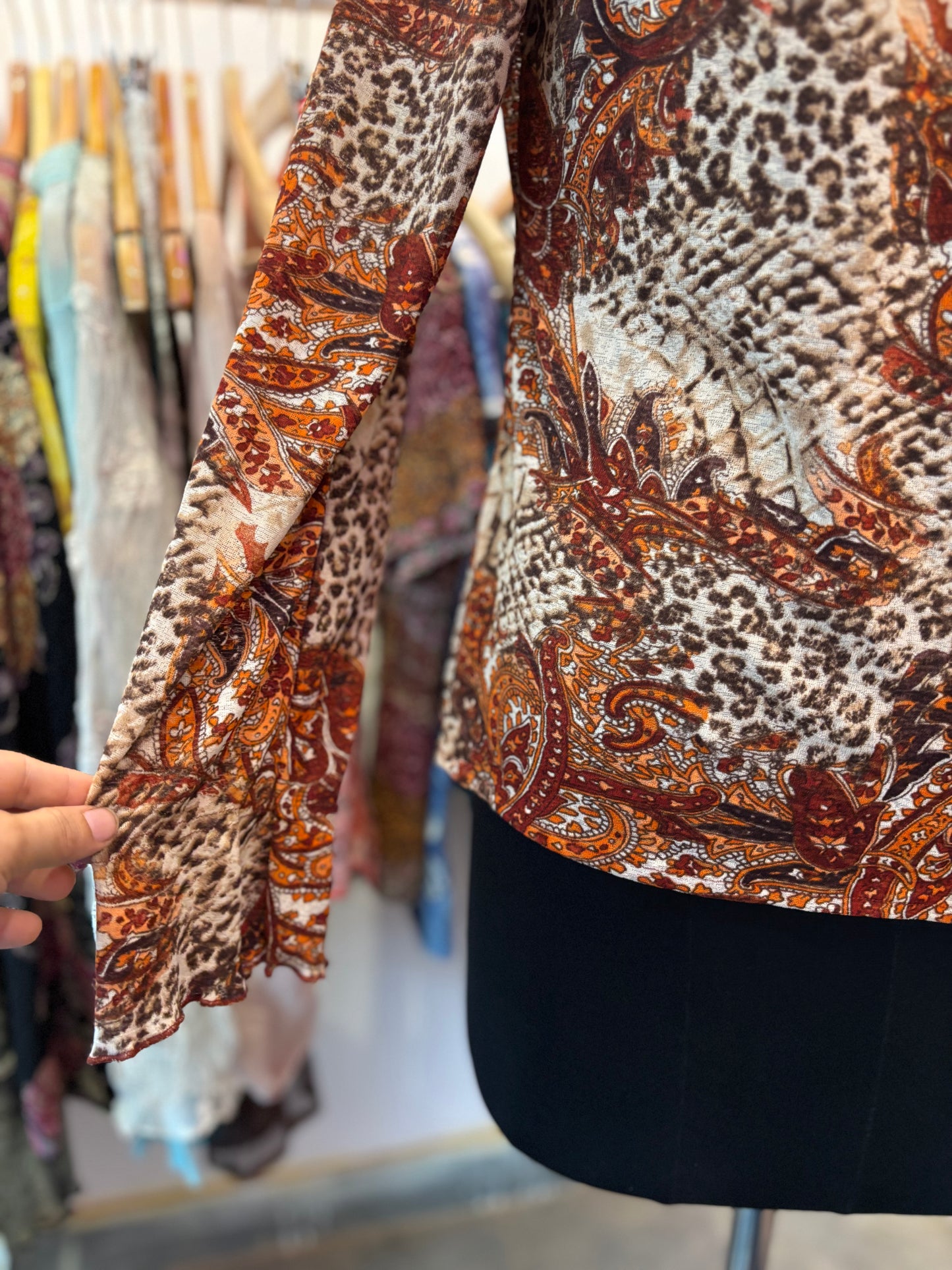 Paisley leopard top