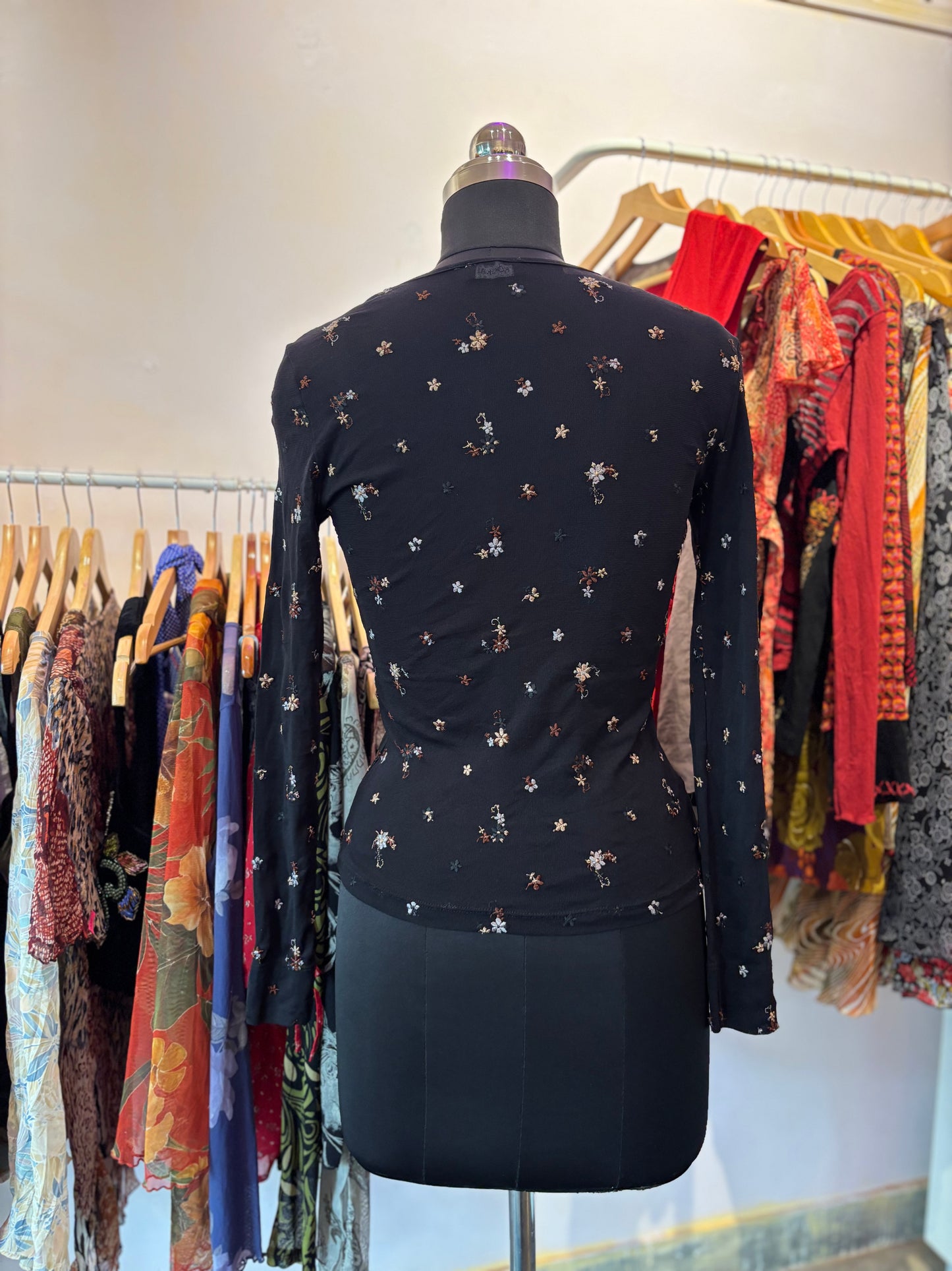 Vintage embroidered floral top