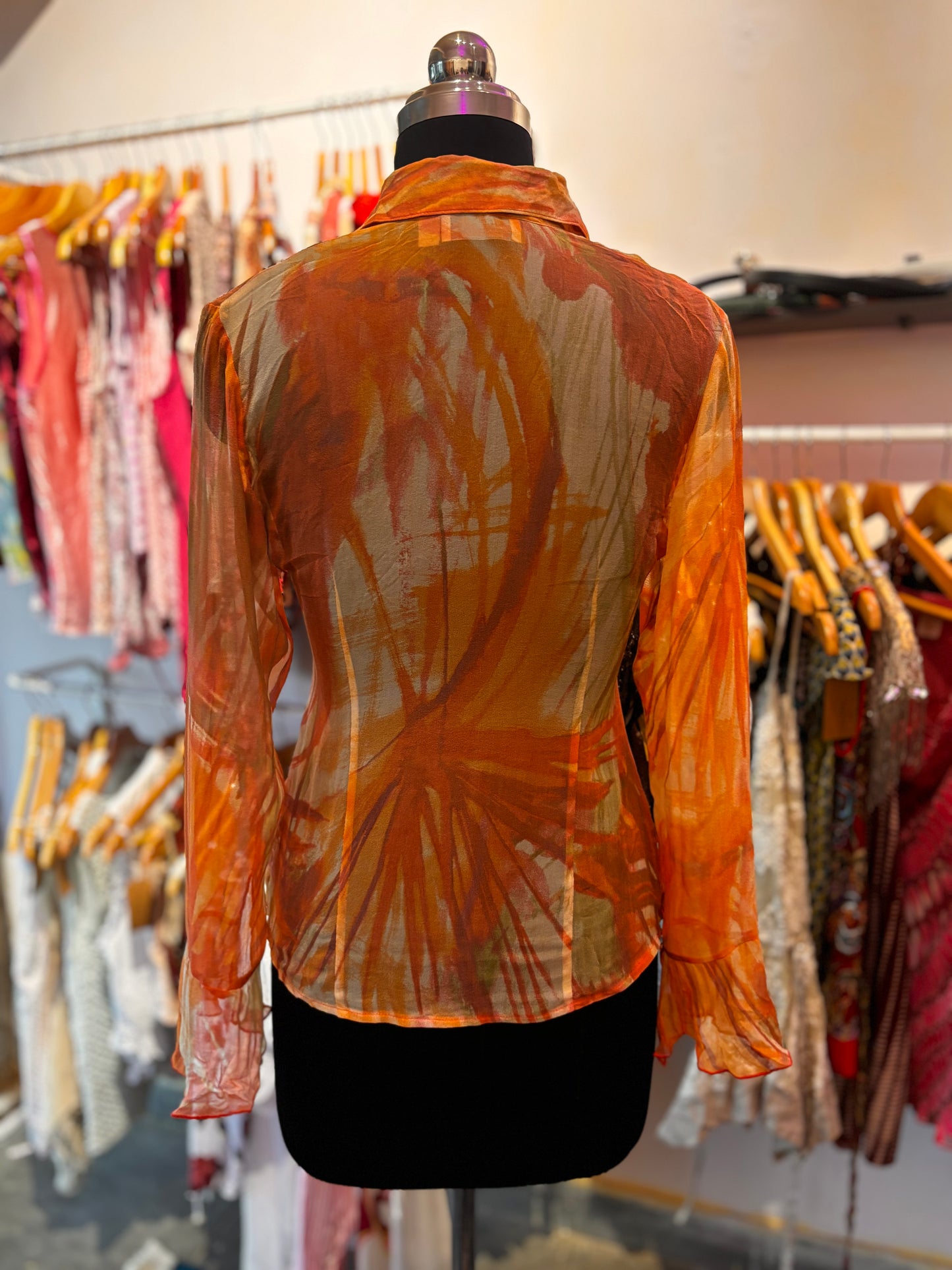 Sun hues silk shirt
