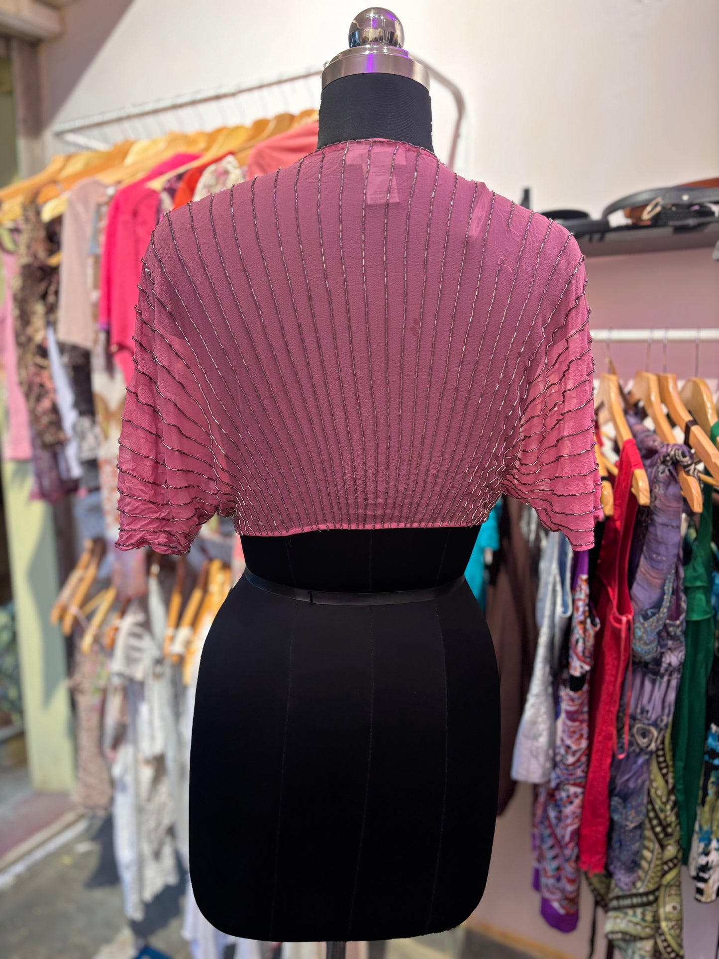 Pink beaded overwear