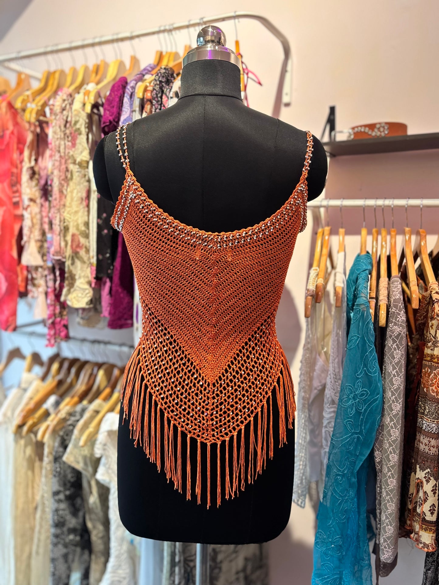 Crochet beaded top