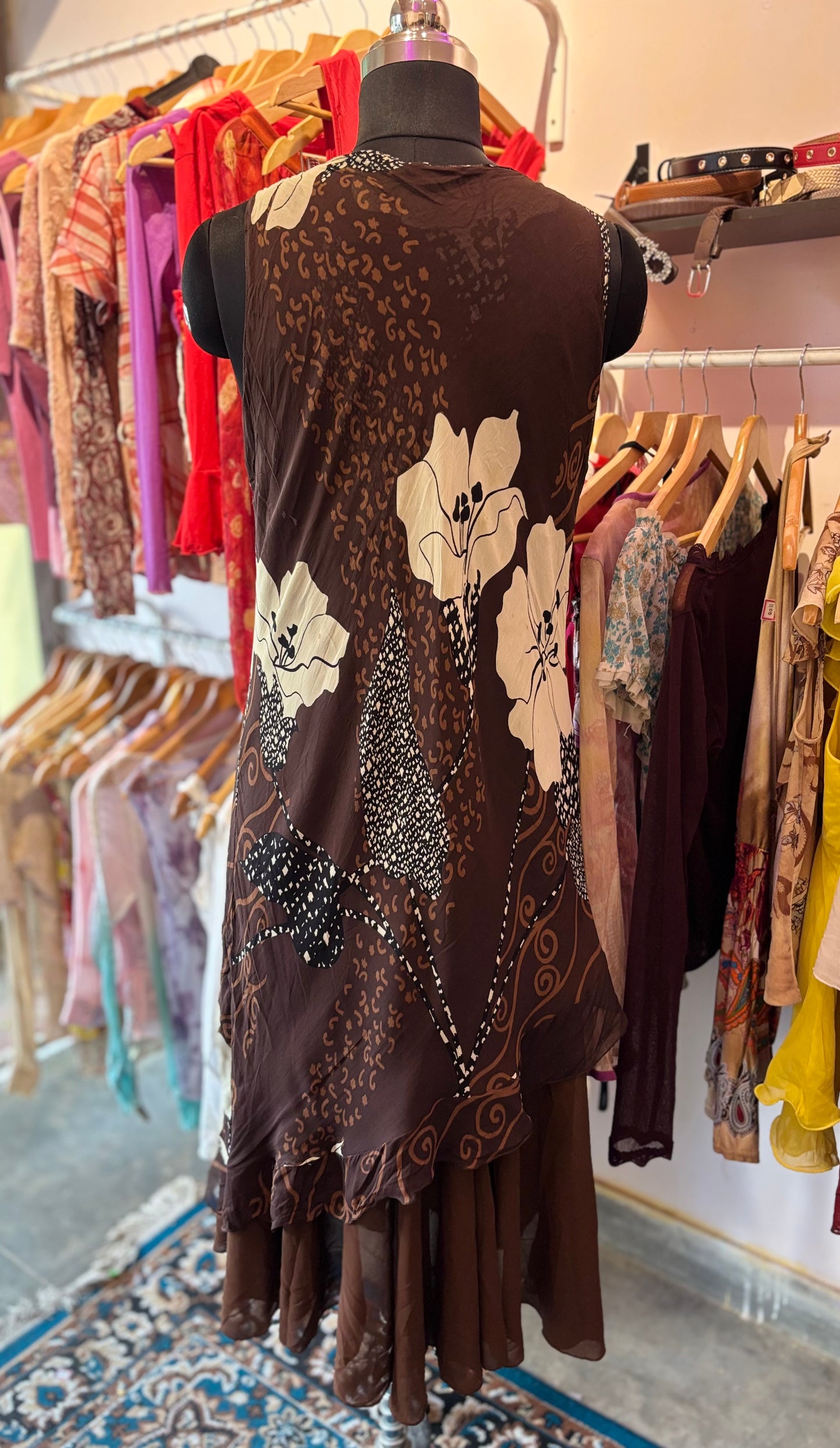 Vintage brown layered dress