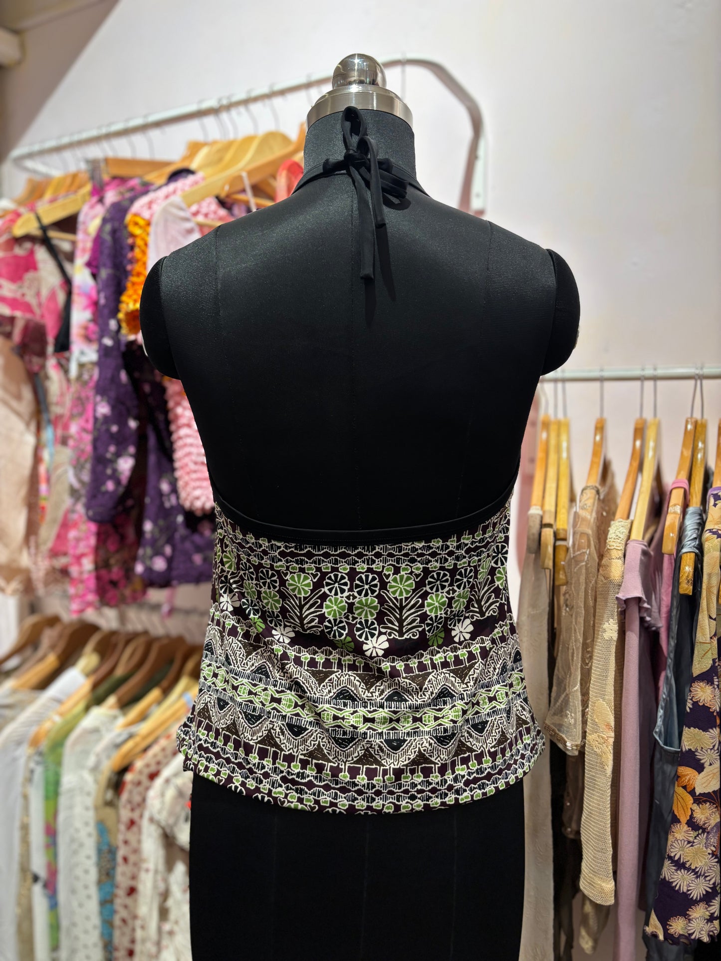 Indie print halter neck