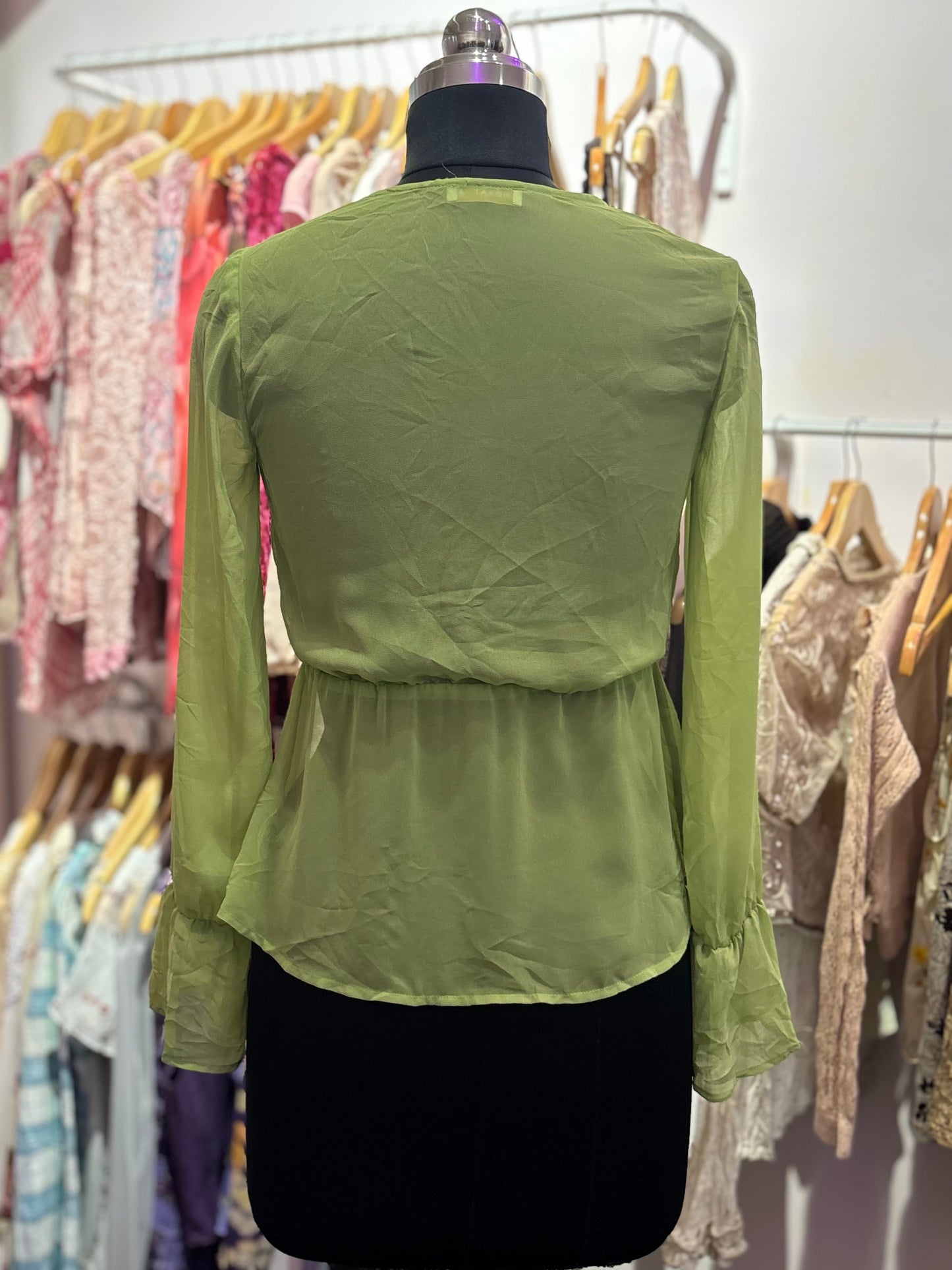 Avocado front ties top