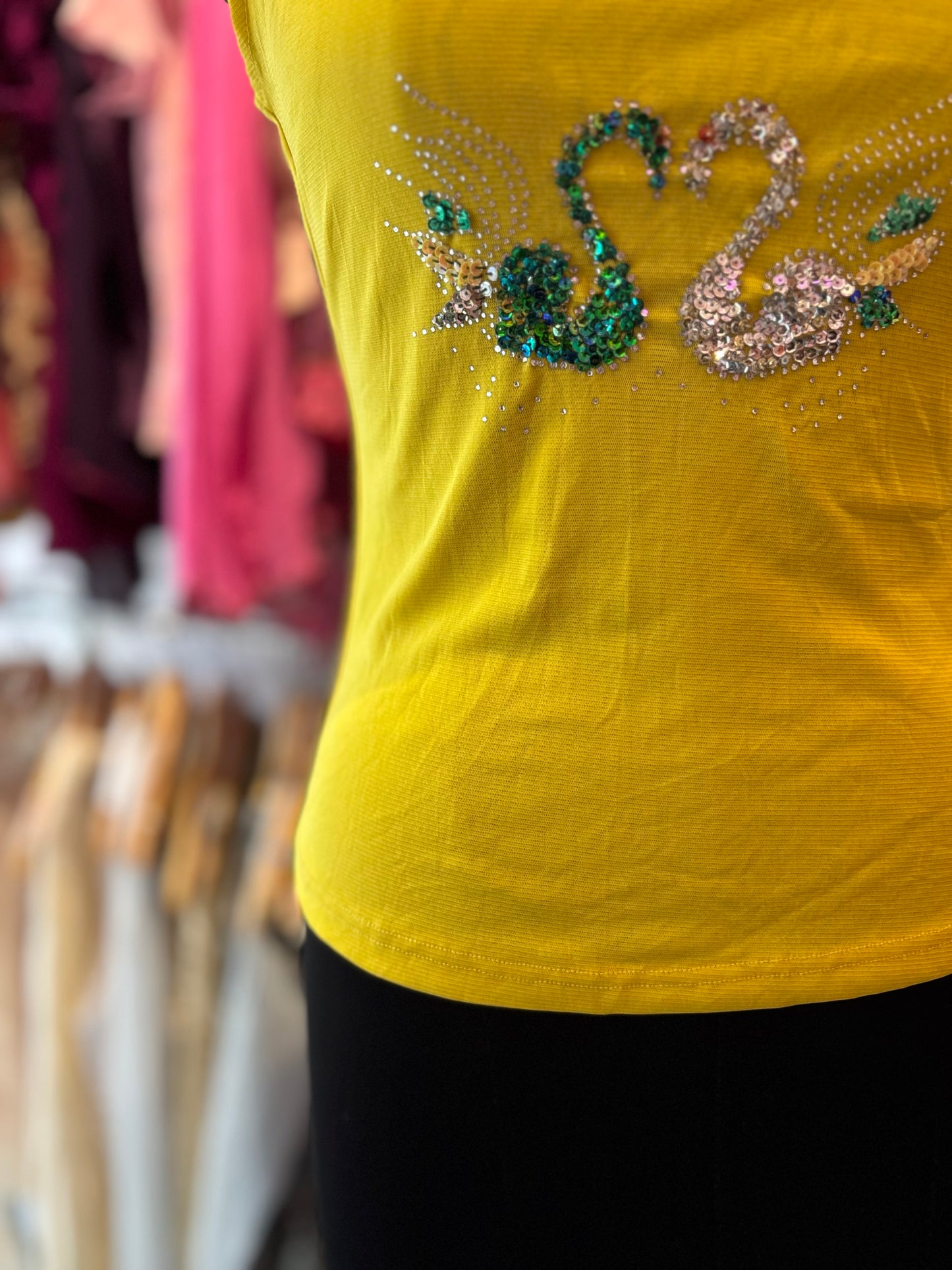 Swan sequins top