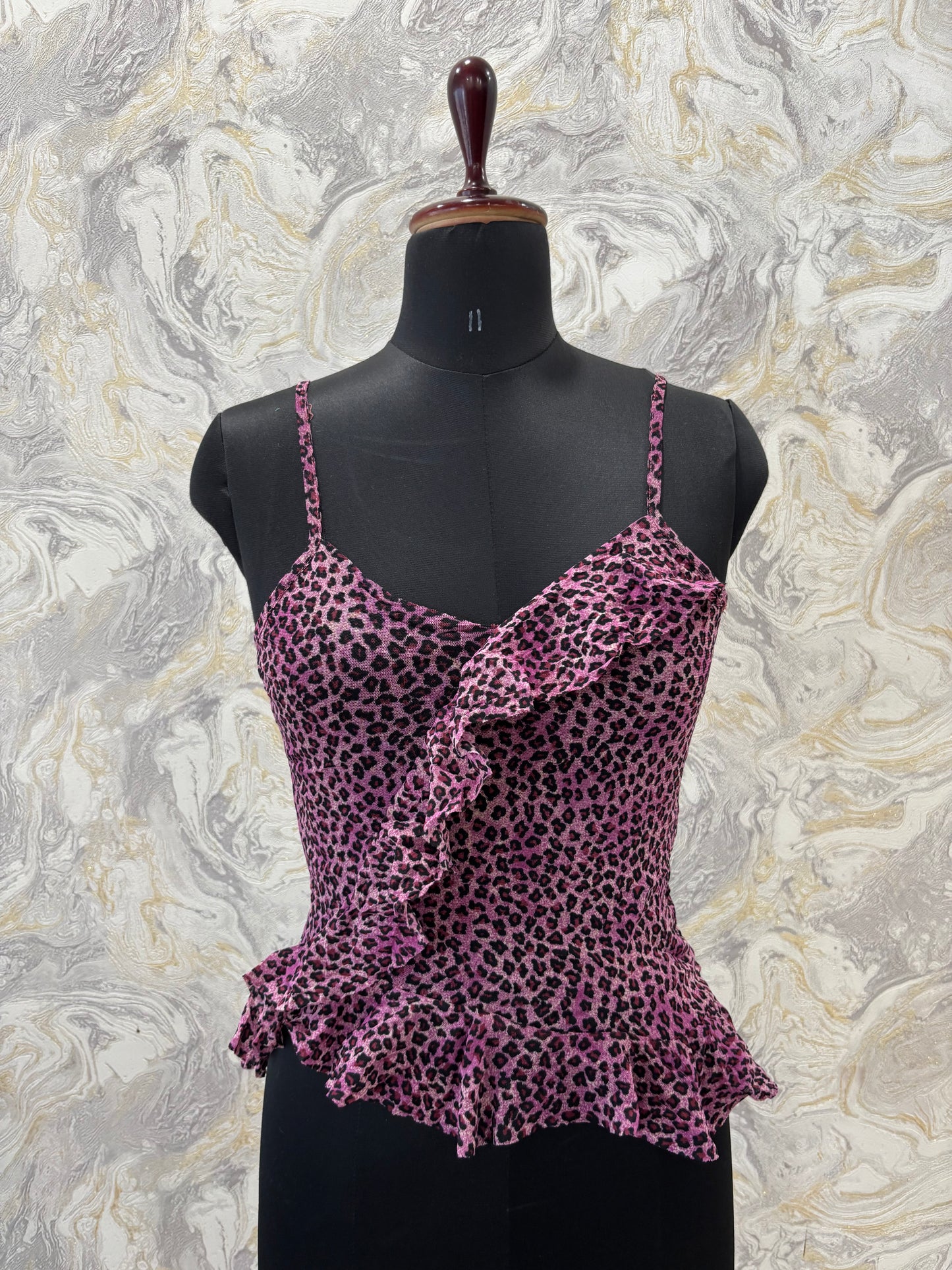 cheetah ruffle cami