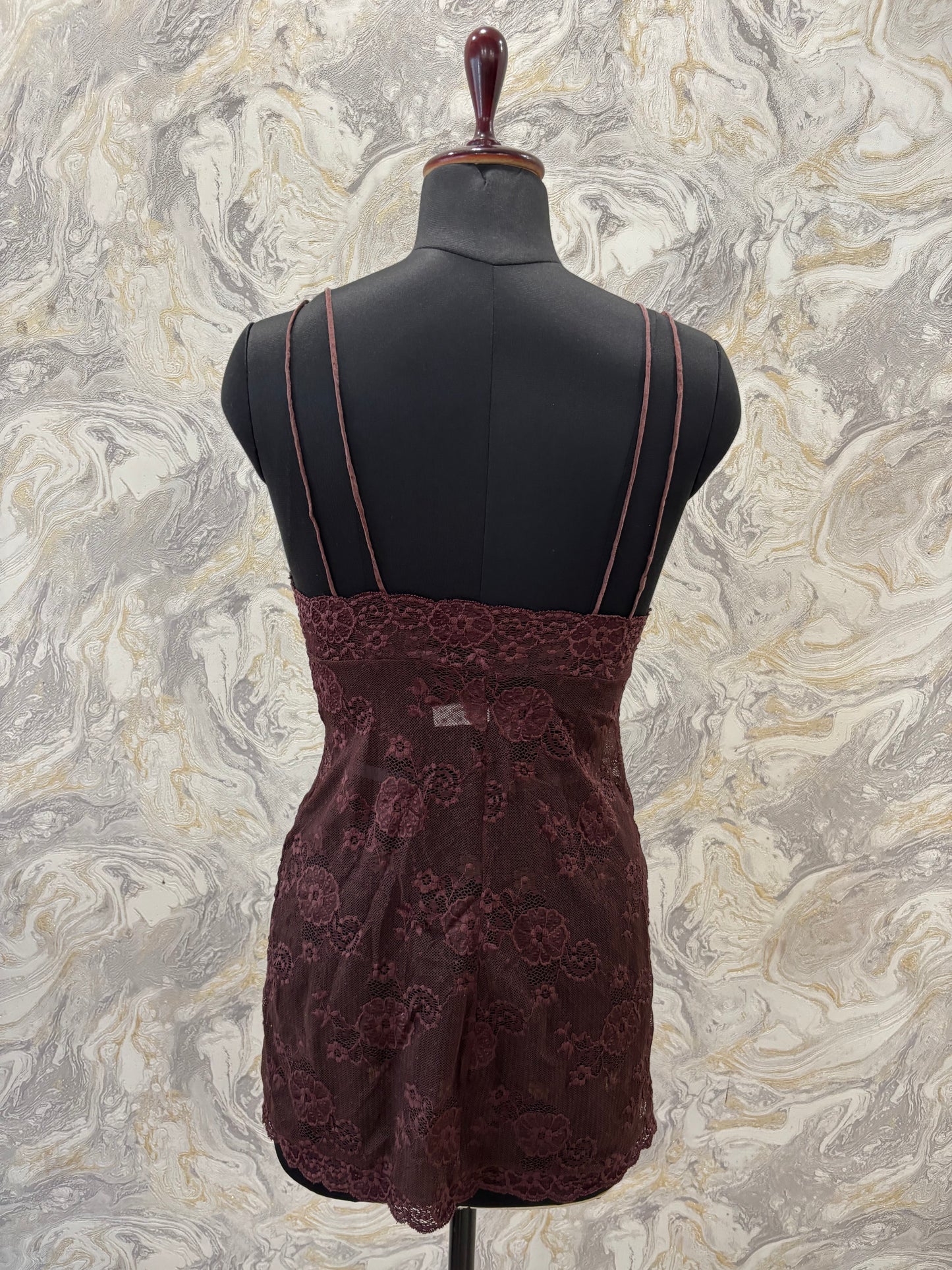 Vintage coffee lacy dress
