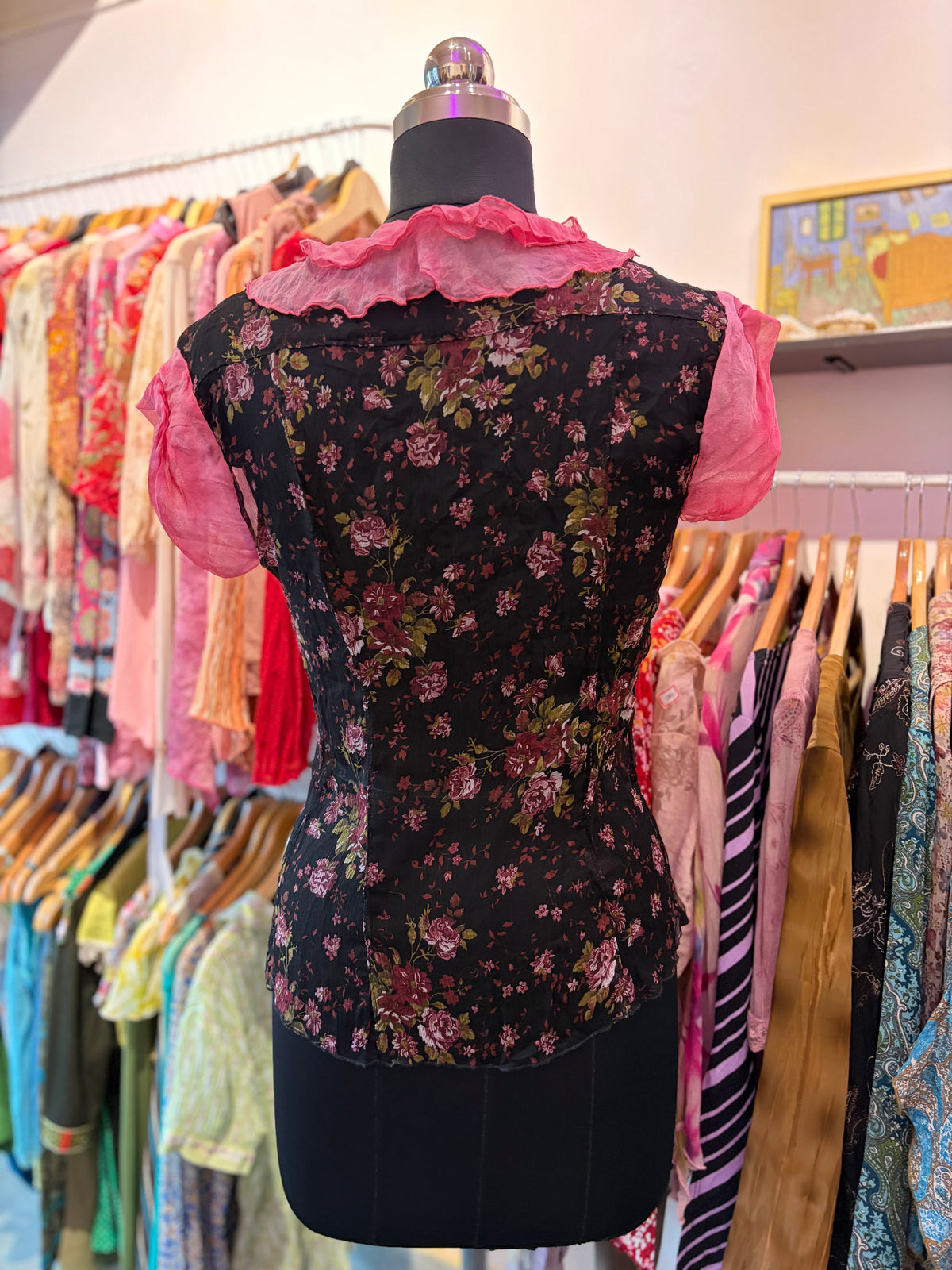 Floral silk top