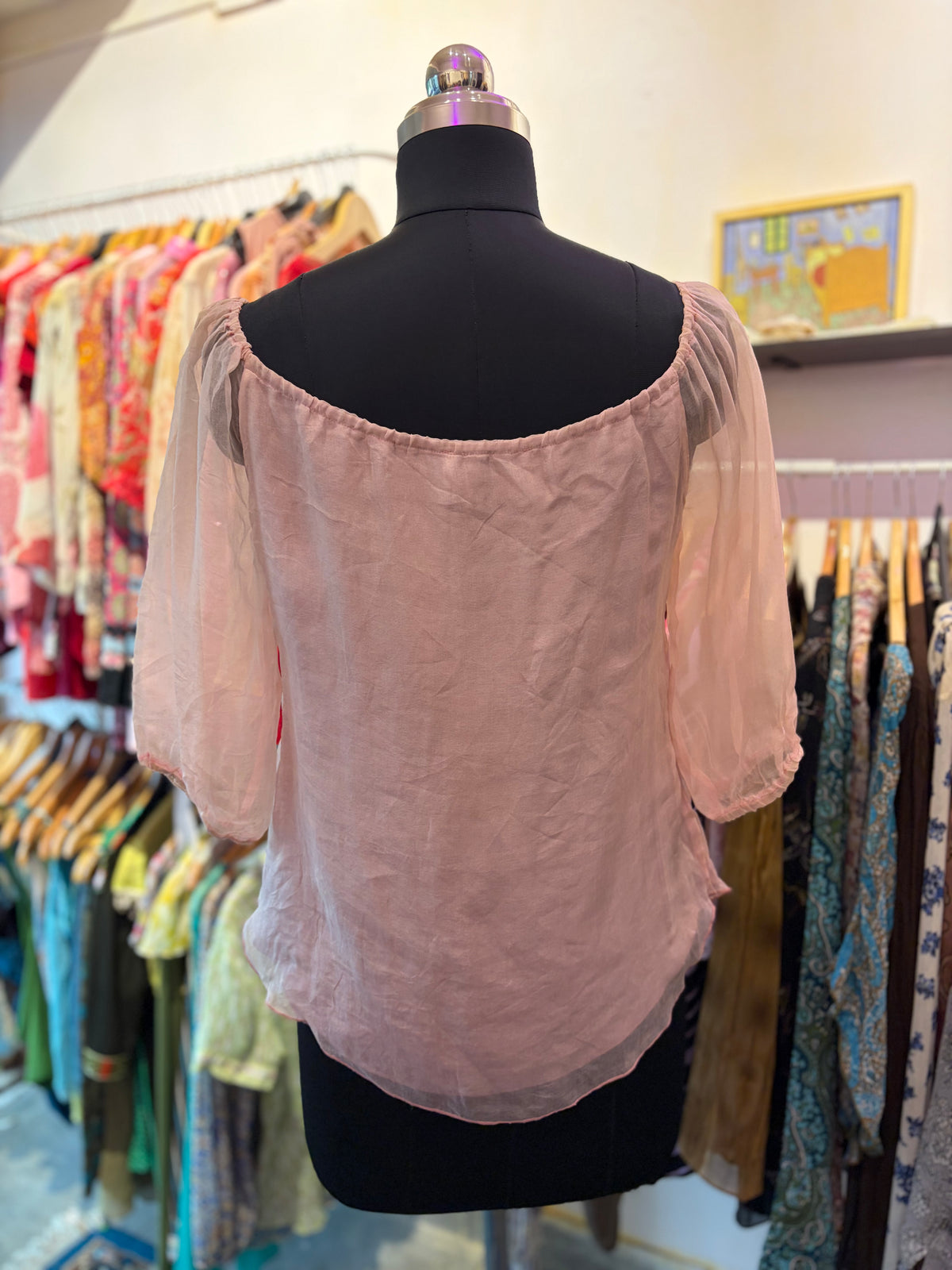 Classic powder pink silk top