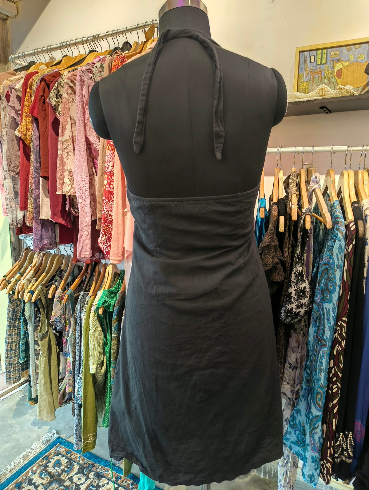 Super vintage butterfly motif halter neck
