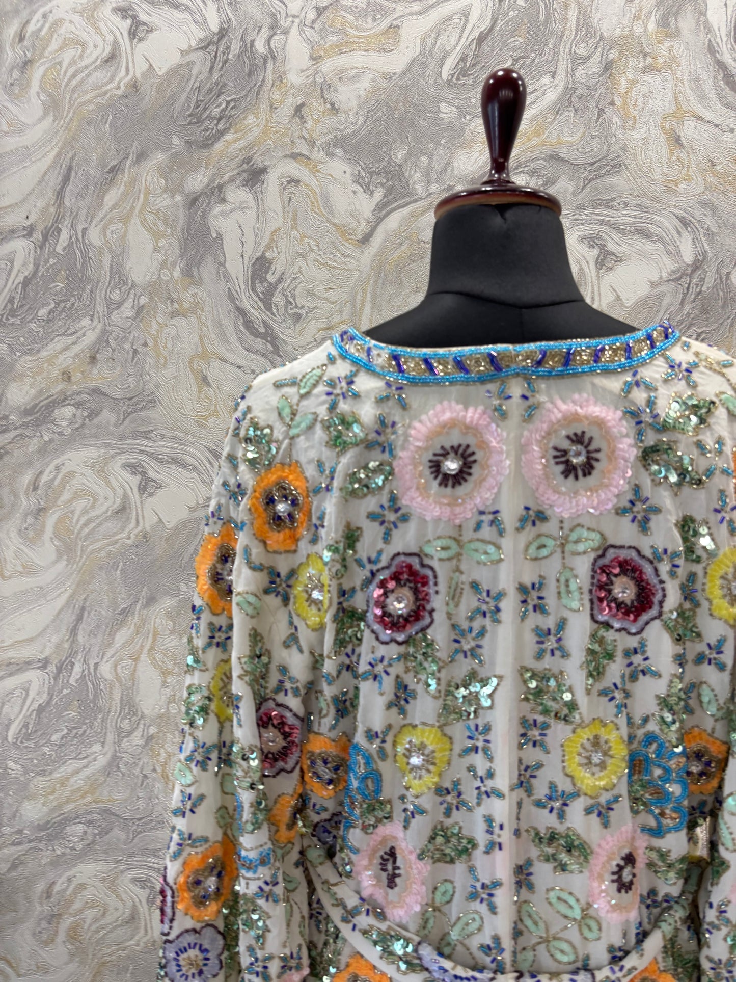 Overlapping intricate sequins dress