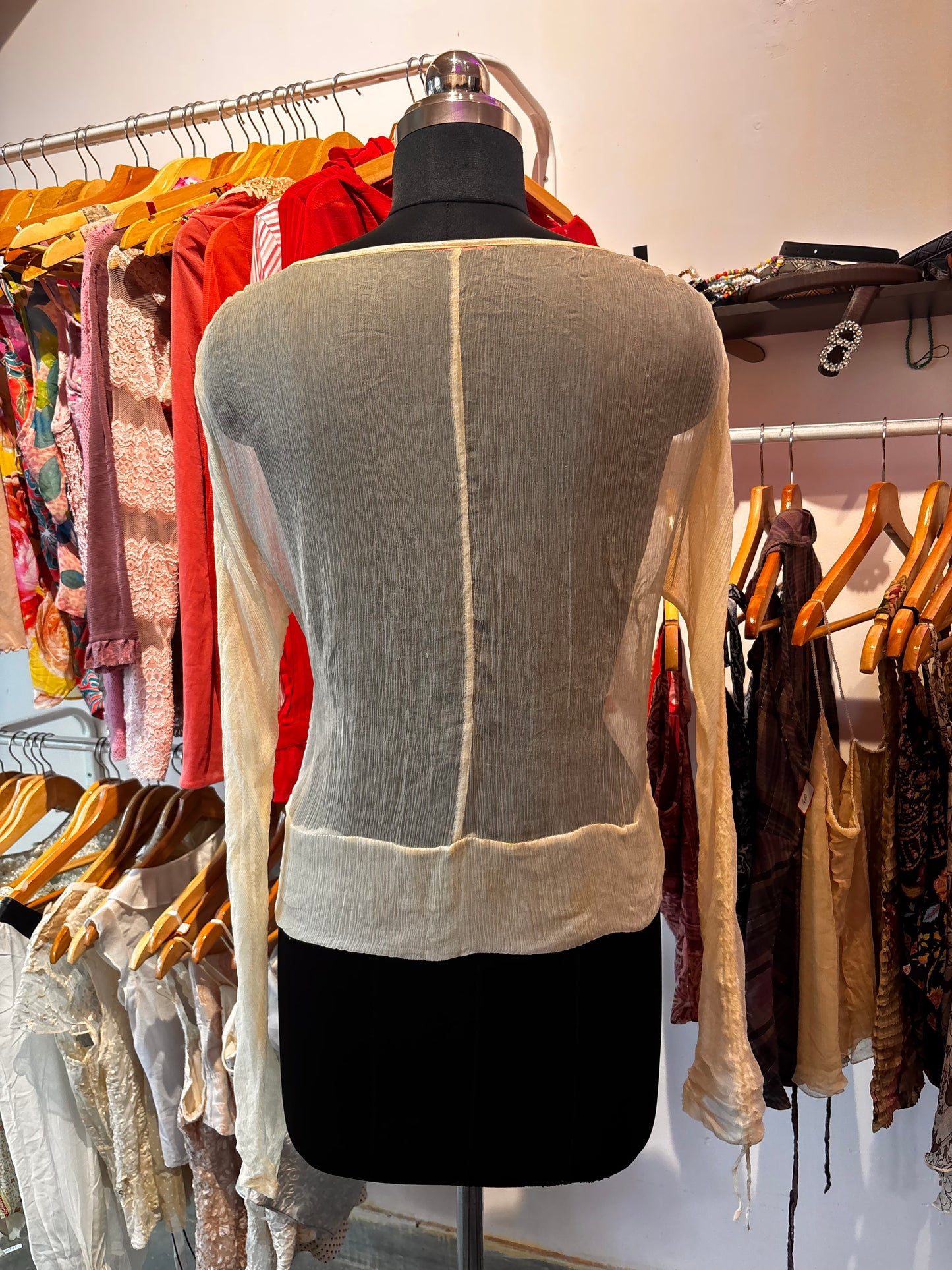 Elephant beaded silk top