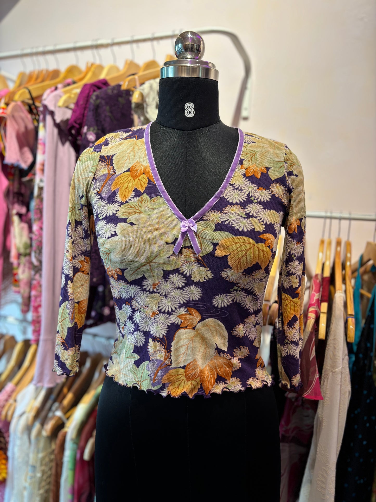 Vintage purple floral top