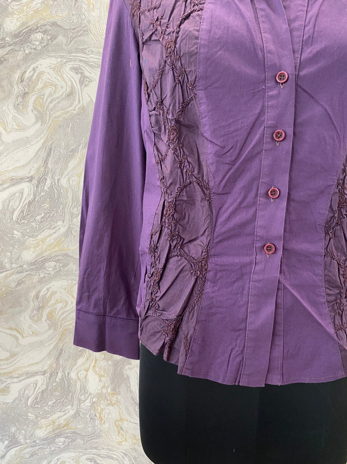 Purple embroidered shirt