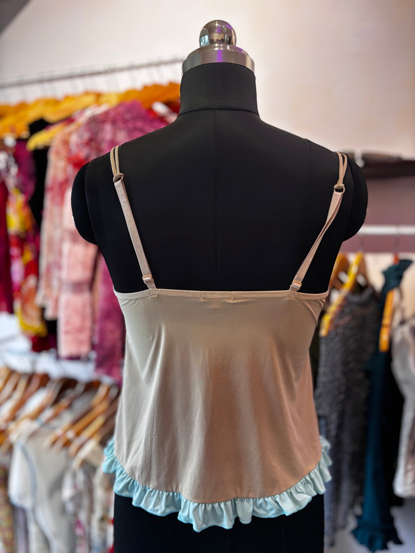 Brown mint lacy cami