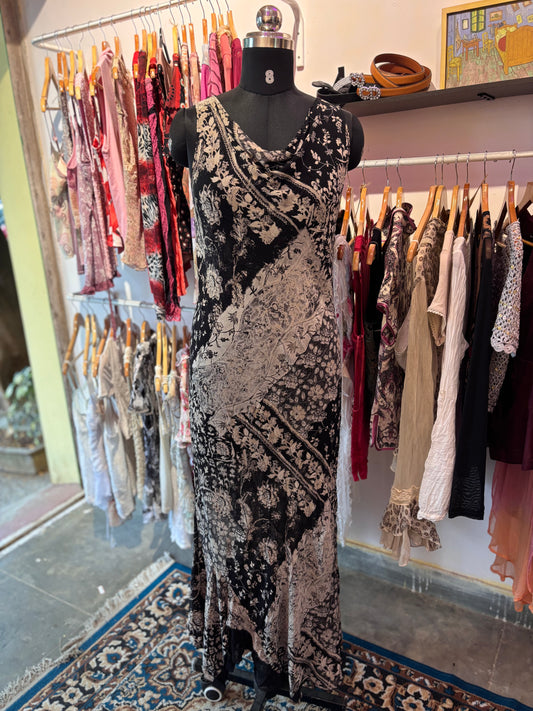 Vintage baroque inspired midnight dress