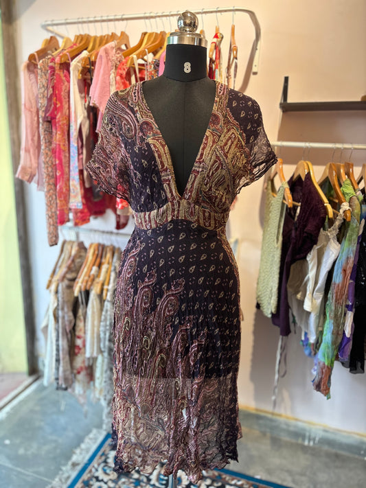 Paisely silk dress