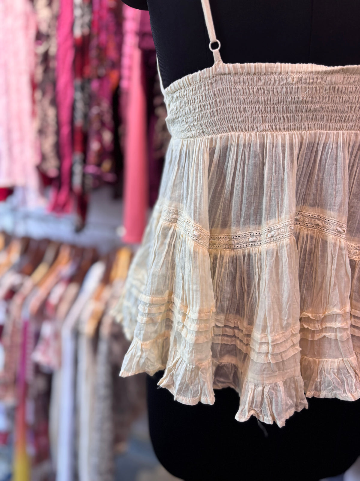 Butter yellow lacy top