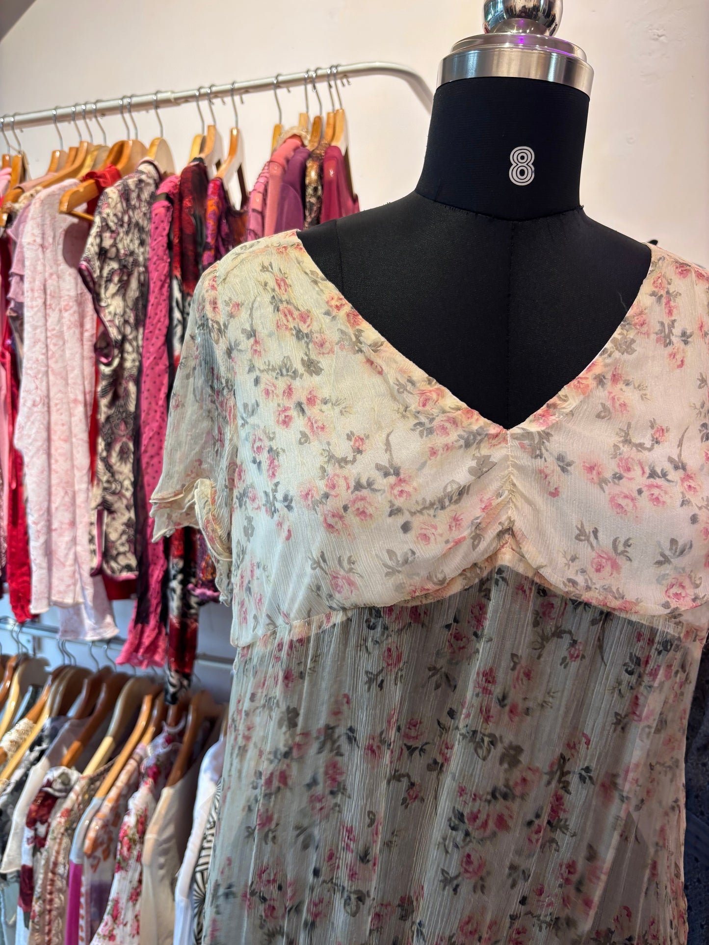 Floral silk dress